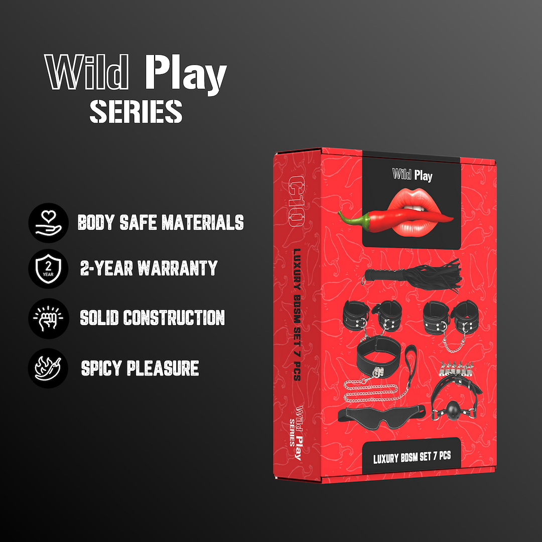 BDSM набор Erospace Wild Play C10, 7 шт (черный)