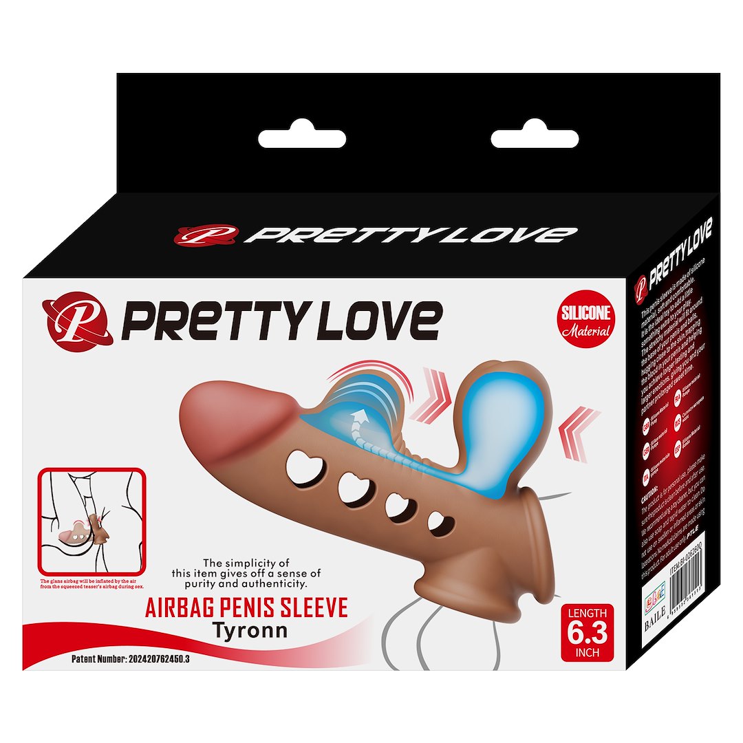 Насадка на пенис Pretty Love Tyronn, 16.1 см (коричневый)