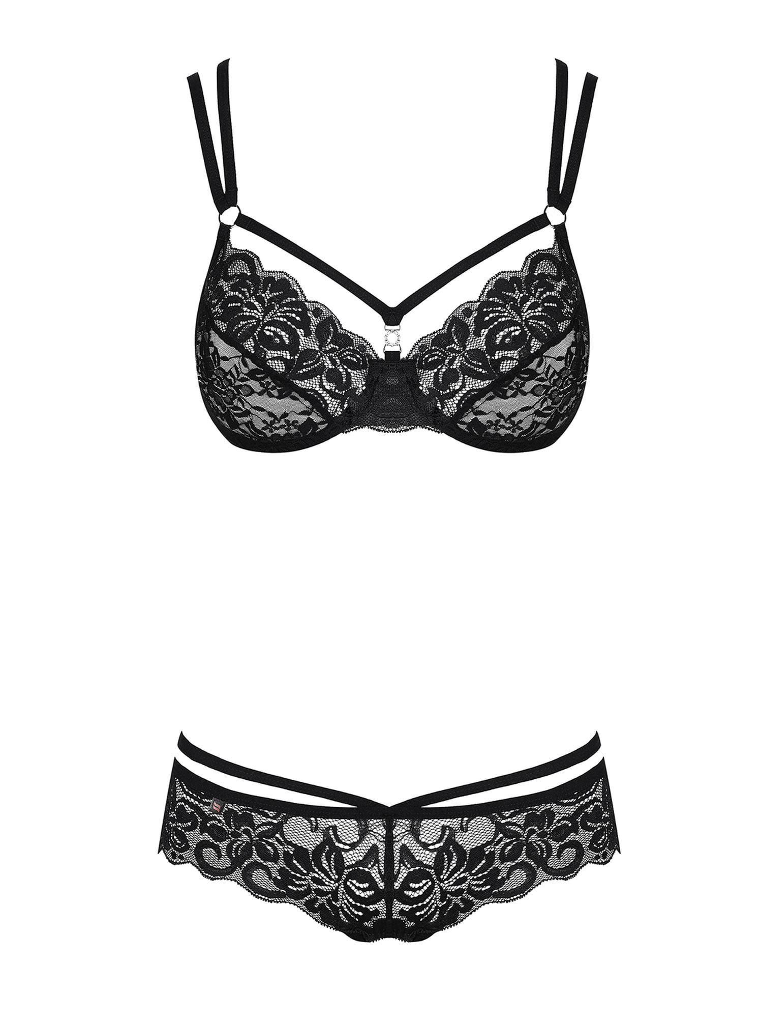 Комплект белья Obsessive 860-SET-1, S/M (чёрный)