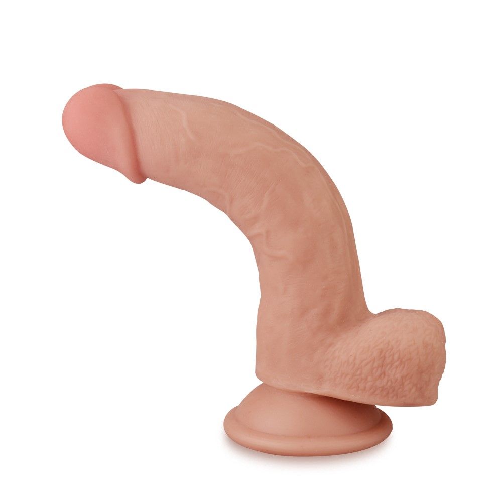 Фалоімітатор LoveToy Sliding-Skin Dual Layer Dong, 20 см (тілесний)