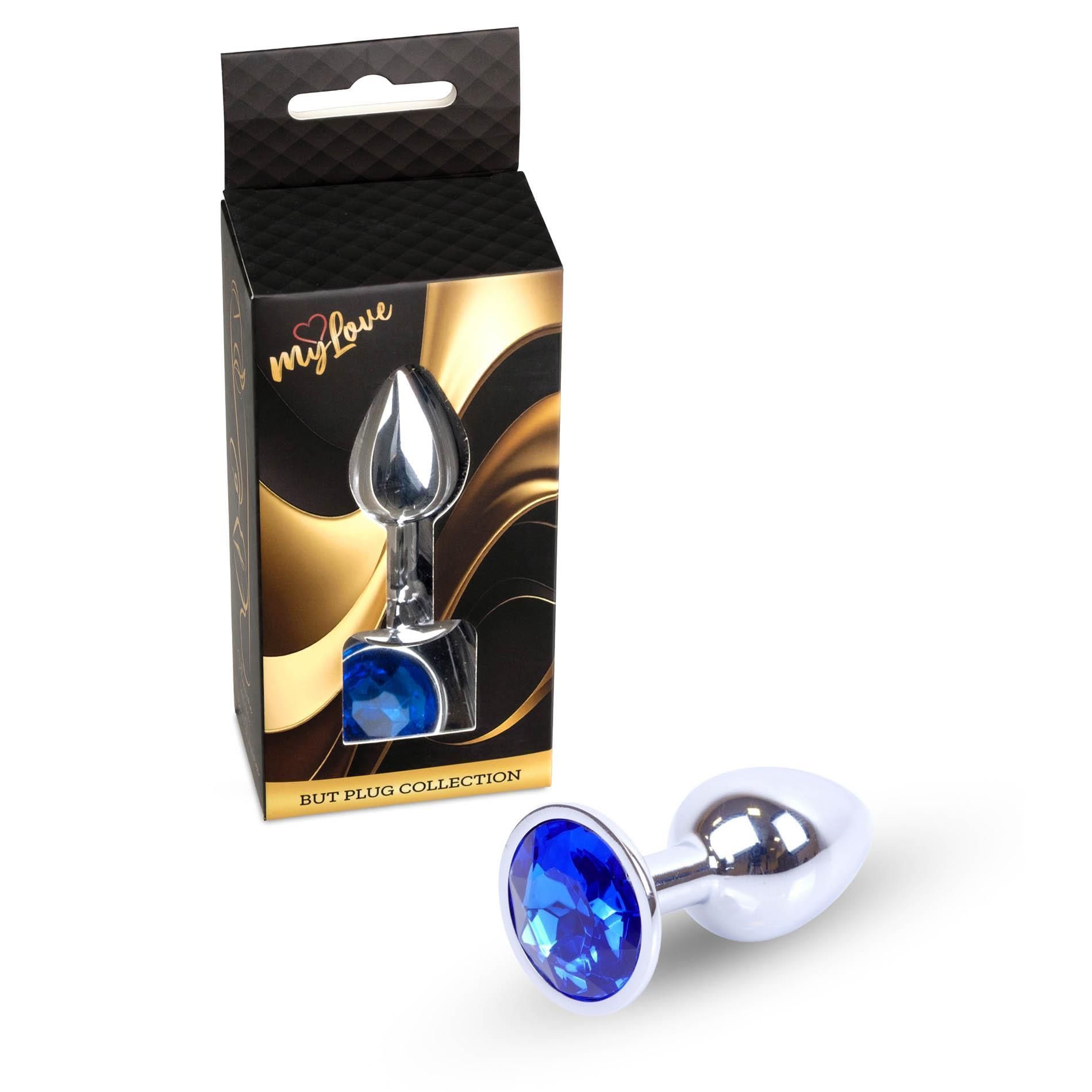Korek analny MyLove Toys Jewelry Silver Plug, 7 cm (niebieski)