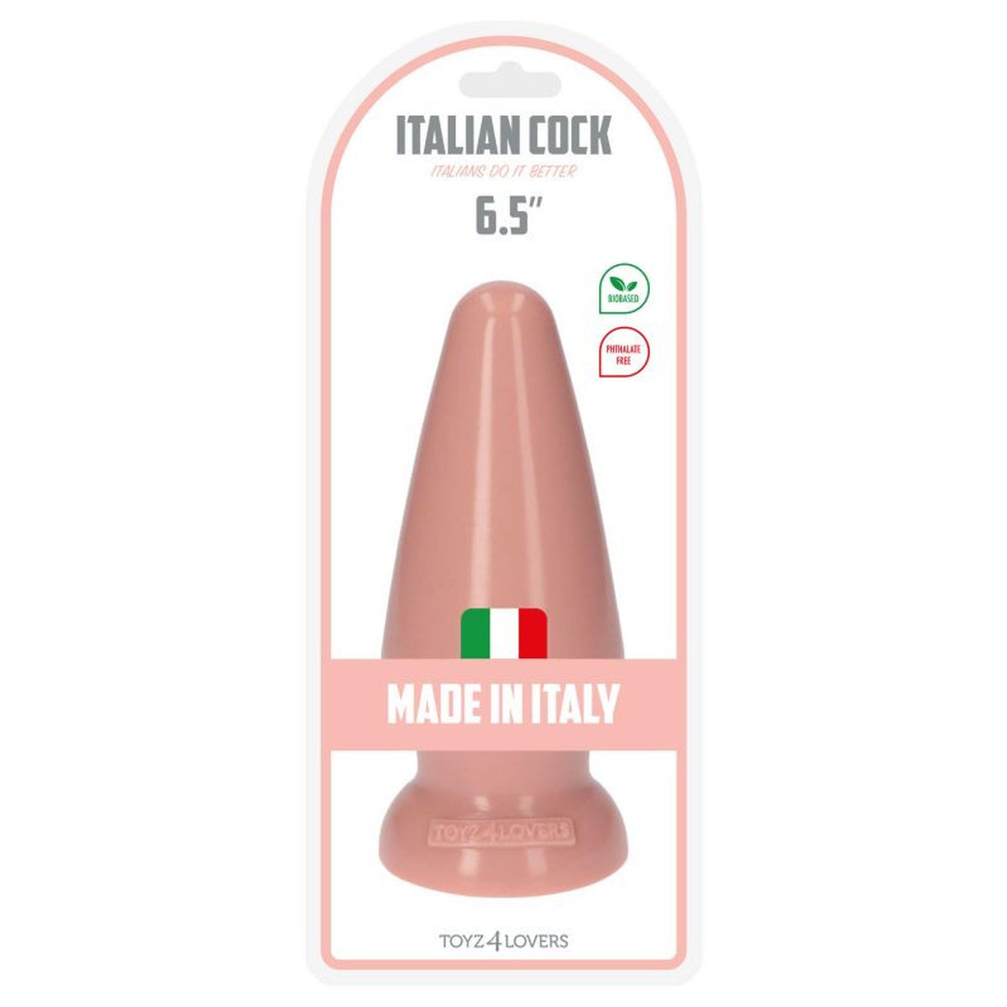 Korek analny Toyz4lovers Plug-Italian Cock 6,5", 16.5 cm (w kolorze cielistym)