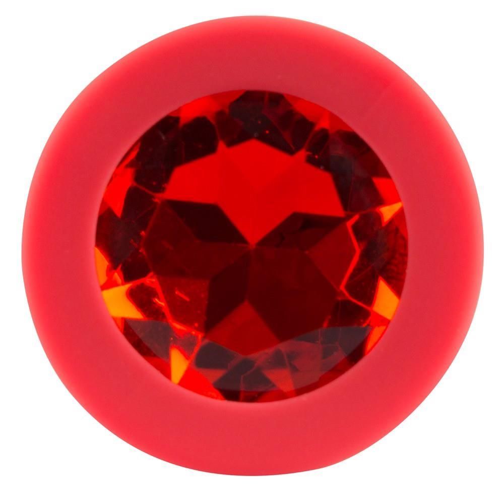 Анальна пробка з кристалом Colorful Joy Jewel Red Plug Small, 7,2 см (червоний)