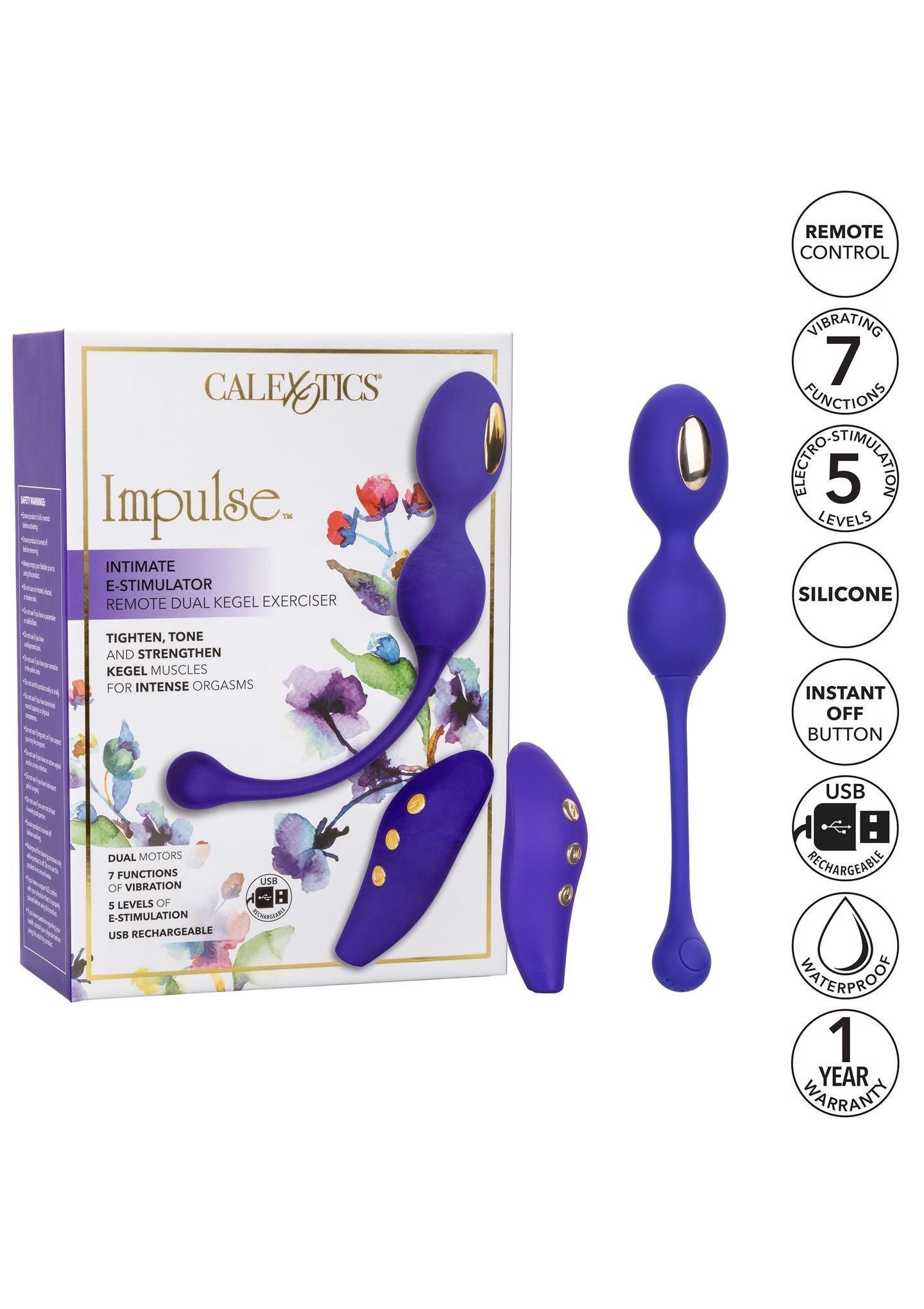 Вагінальні кульки CalExotics E-stim Dual Kegel Exerciser, 19,7 см (фіолетовий)