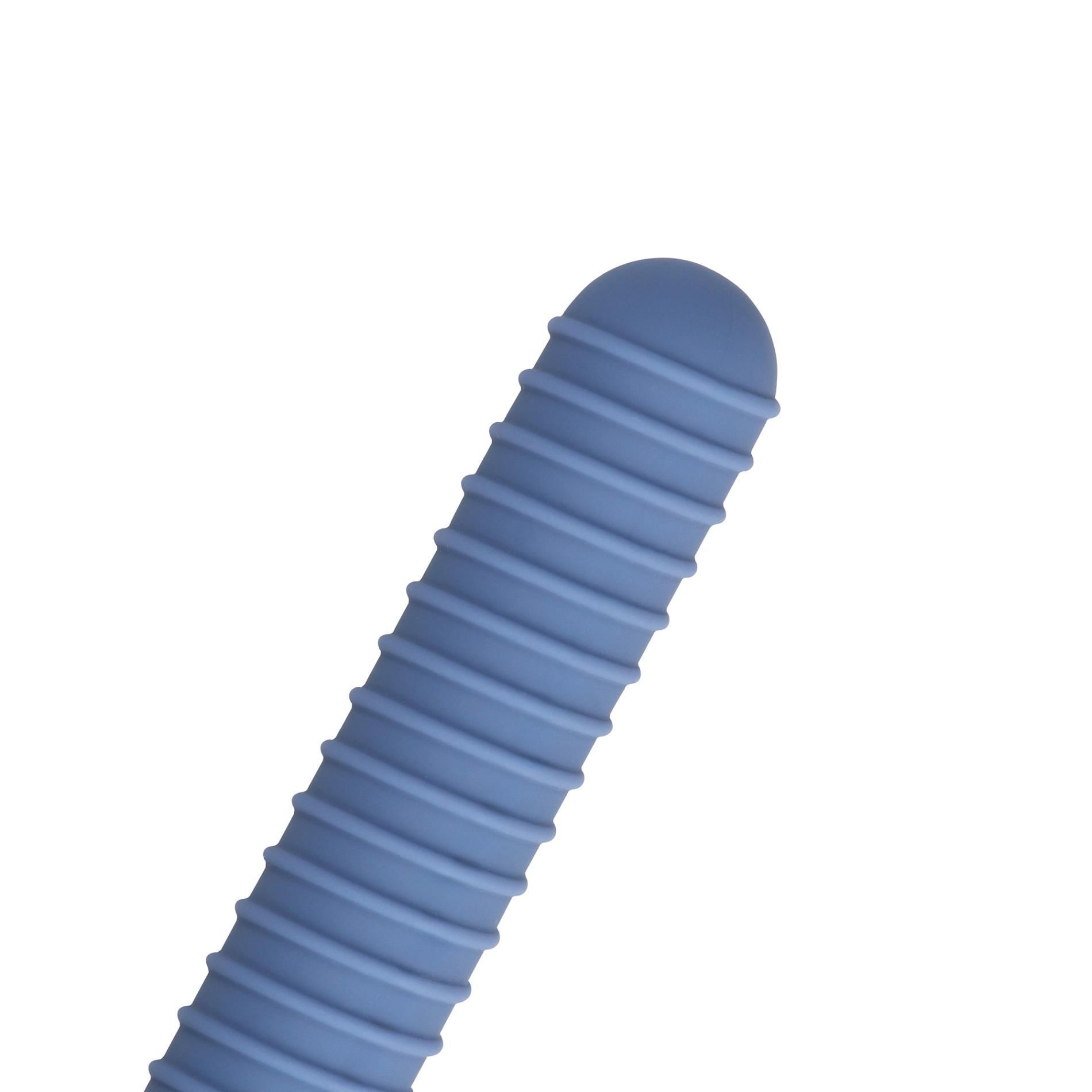 Вибратор Loveline Ribbed Mini, 14.1 см (синий)