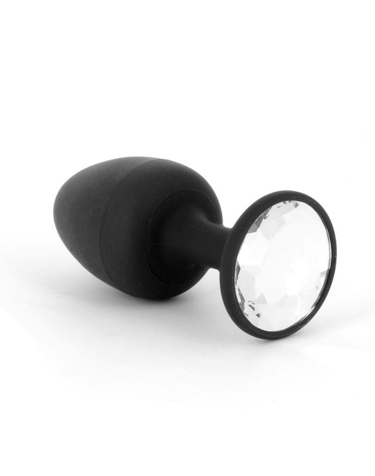Korek analny z kryształkiem Dorcel Geisha Plug Diamond XL, 11 cm (czarny)