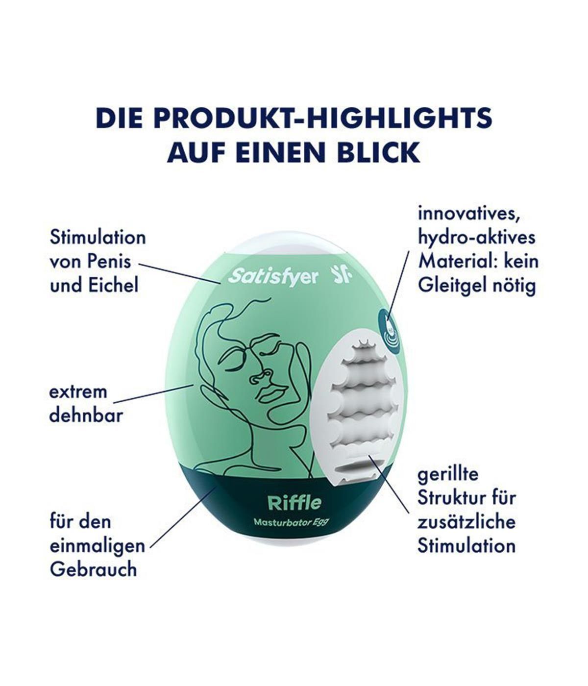 Мастурбатор яйцо Satisfyer Egg Single Riffle (белый)