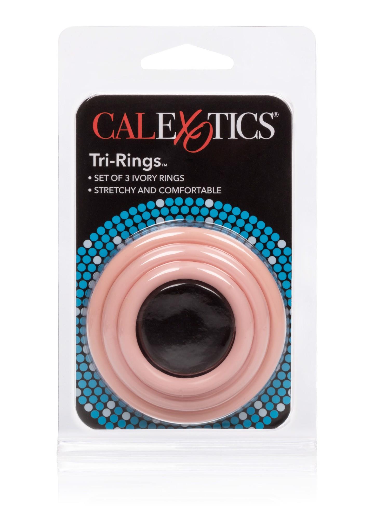 Эрекционное кольцо Calexotics Tri-Rings, 3 шт (телесный)