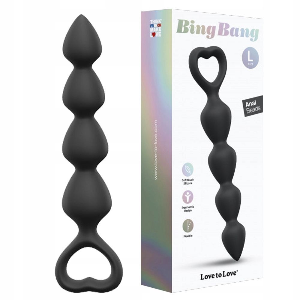 Анальные бусы Love To Love Bing Bang, 18 см (черный)