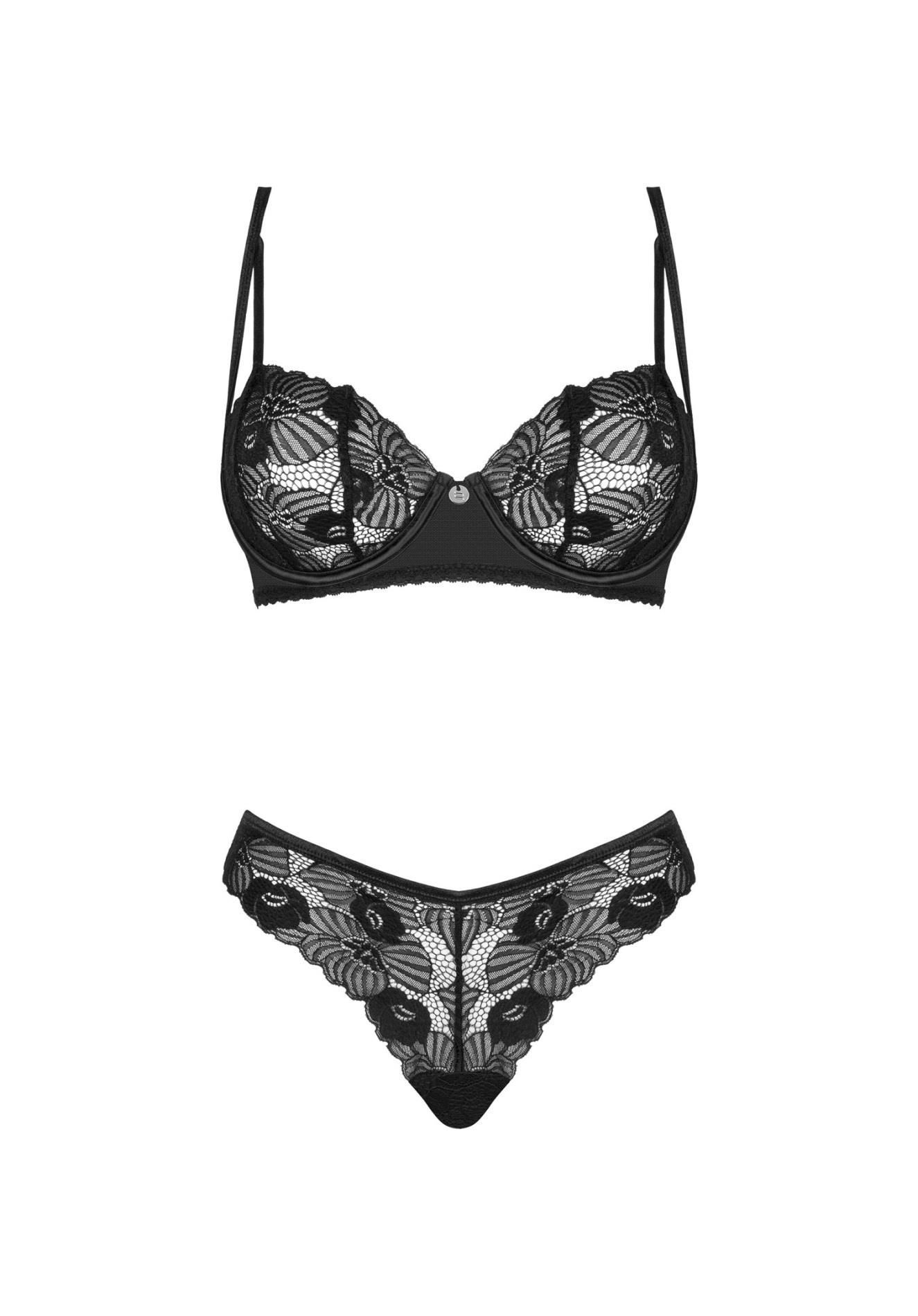 Комплект белья Obsessive Serena Love, XL/XXL (черный)