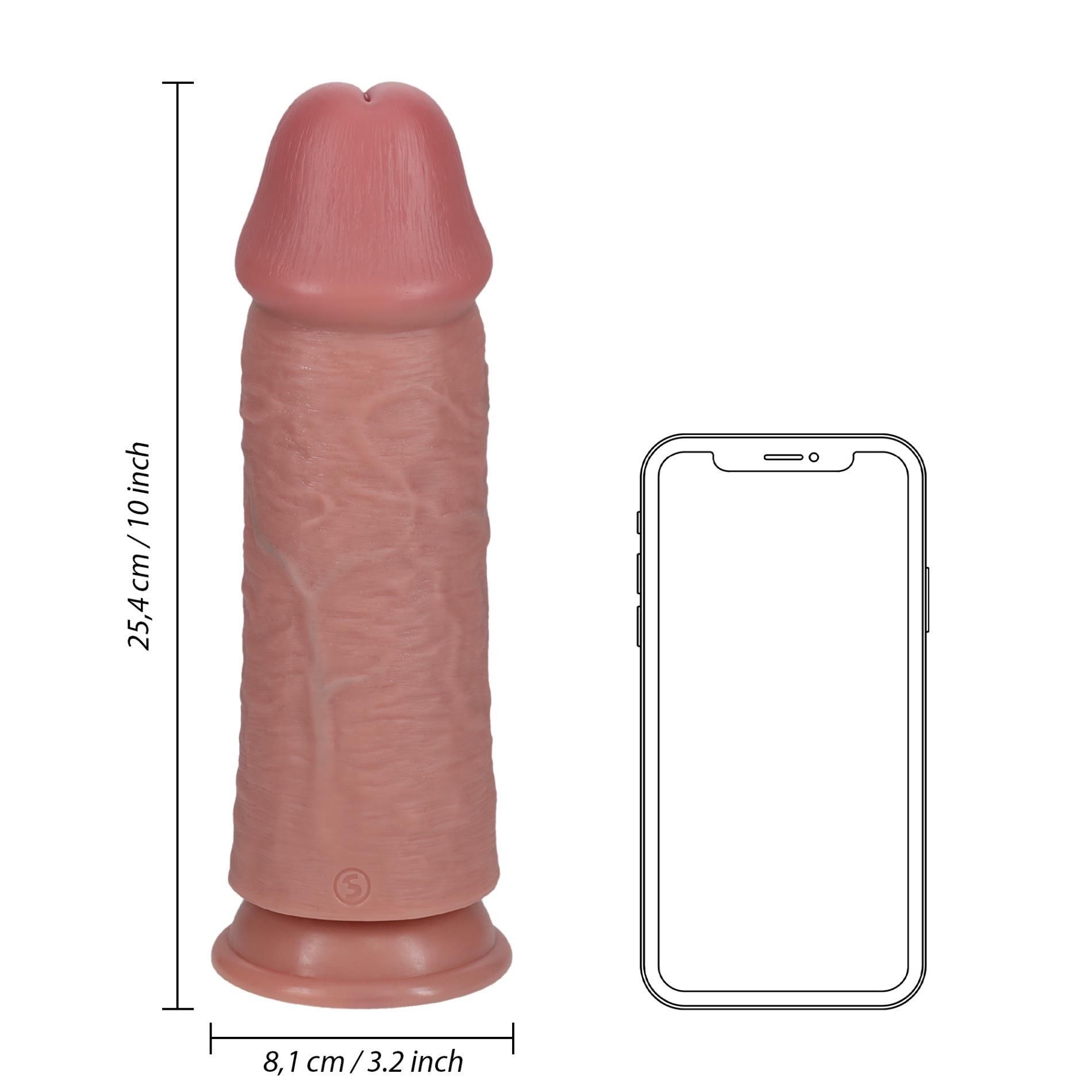 Фаллоимитатор RealRock Extra Thick No Balls 10", 25.4 см (телесный)
