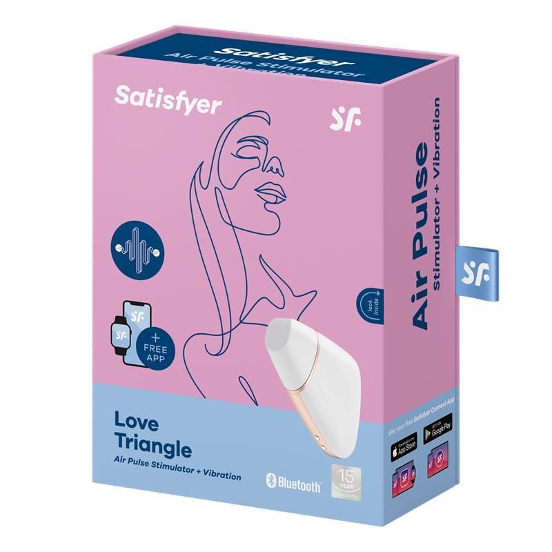 Вакуумный стимулятор клитора с вибрацией Satisfyer Love Triangle (белый)