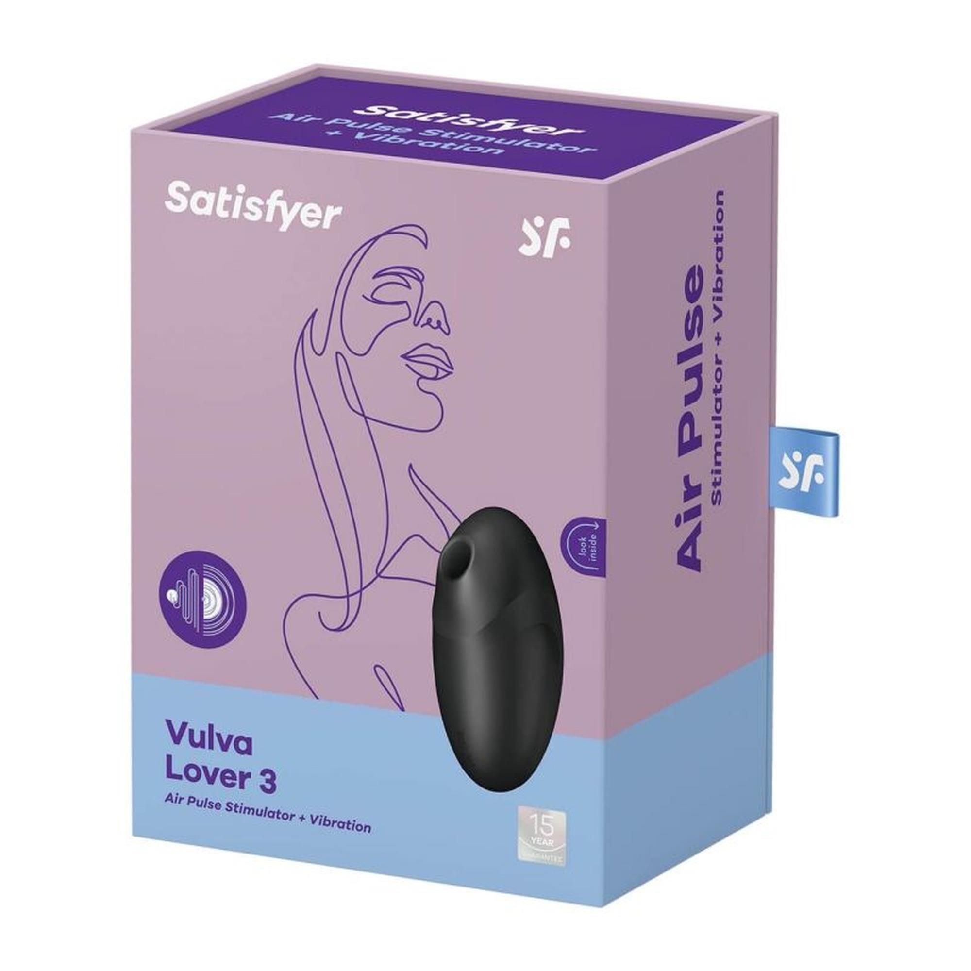 Bezdotykowy stymulator łechtaczki z wibracjami Satisfyer Vulva Lover 3 (czarny)