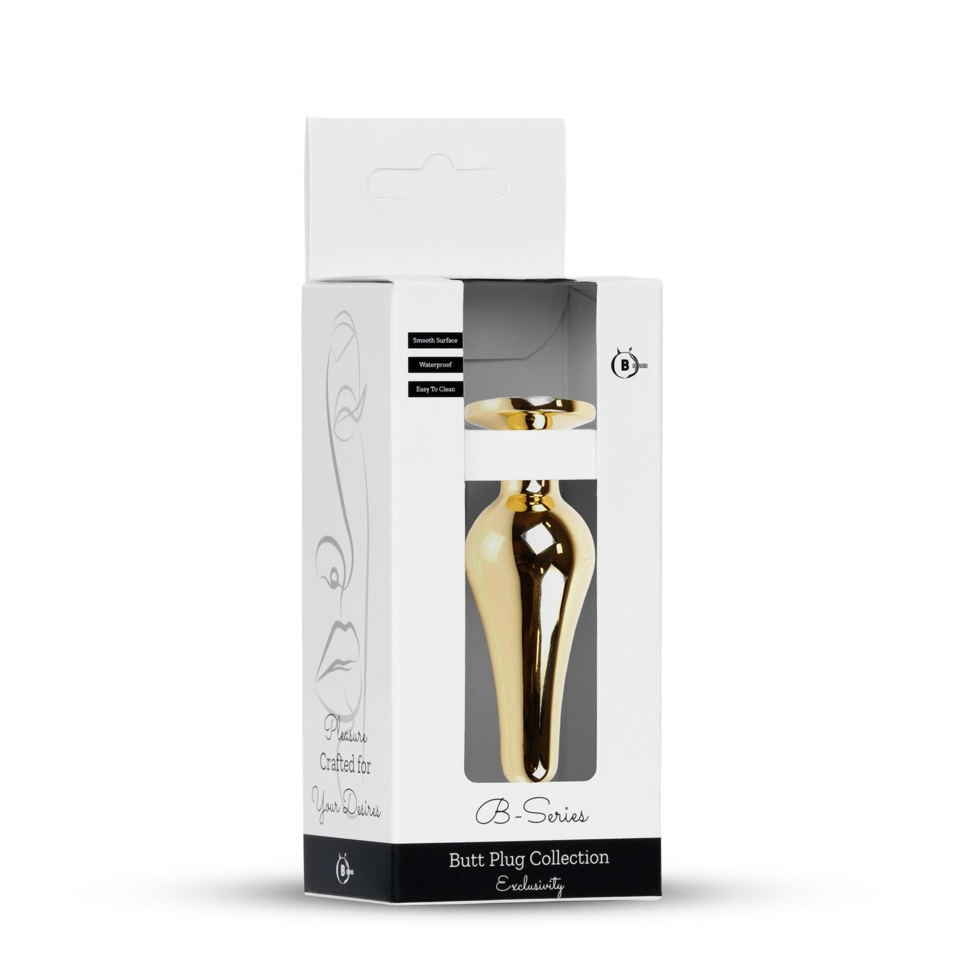 Korek analny B - seria HeavyFun Gold, 9.5 cm (przezroczysty)