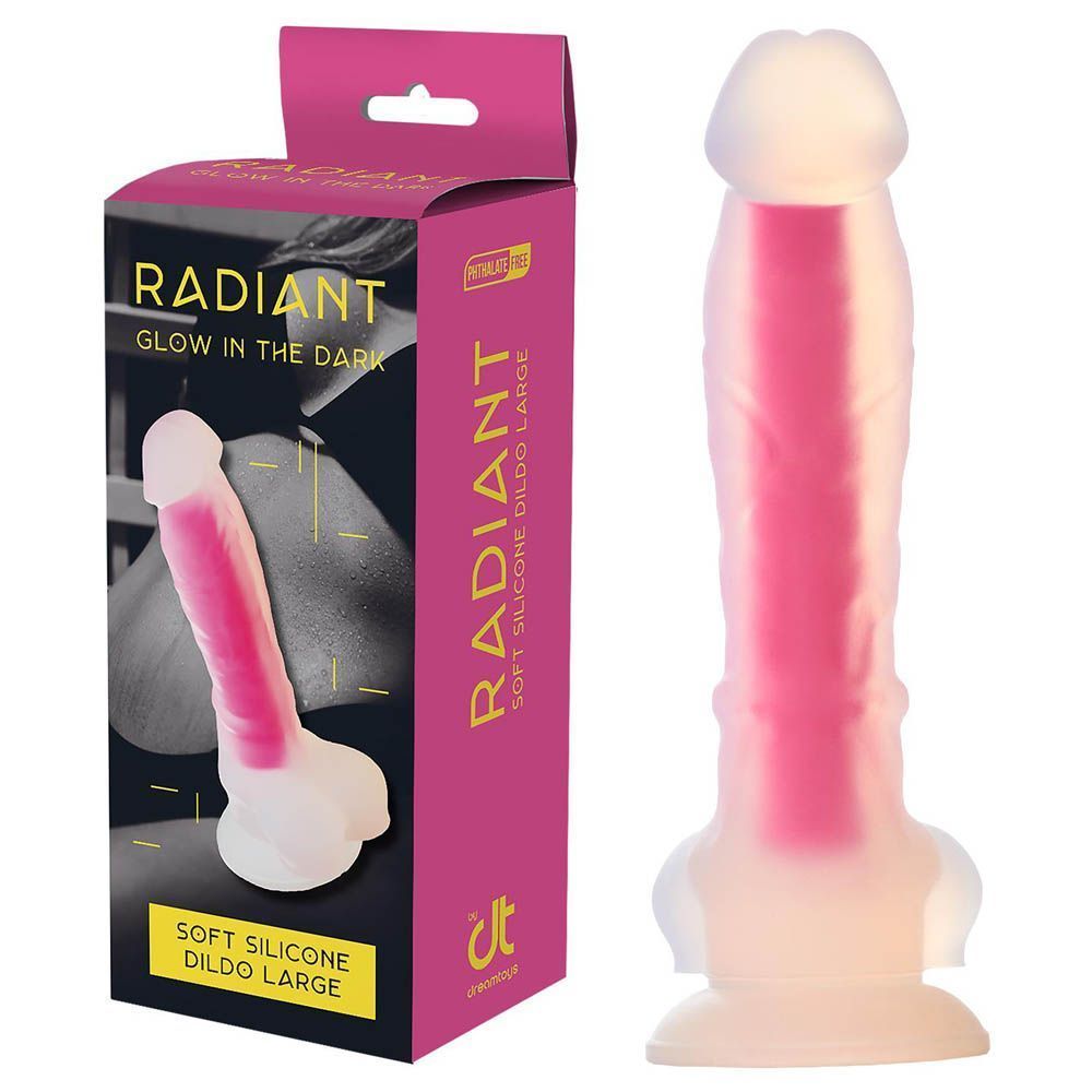 Неоновый фаллоимитатор Radiant Glow In The Dark, 21 см (фиолетовый)