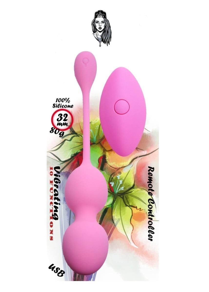 Вагинальные шарики Boss Series Vibrating Kegel Balls, 19 см (розовый)
