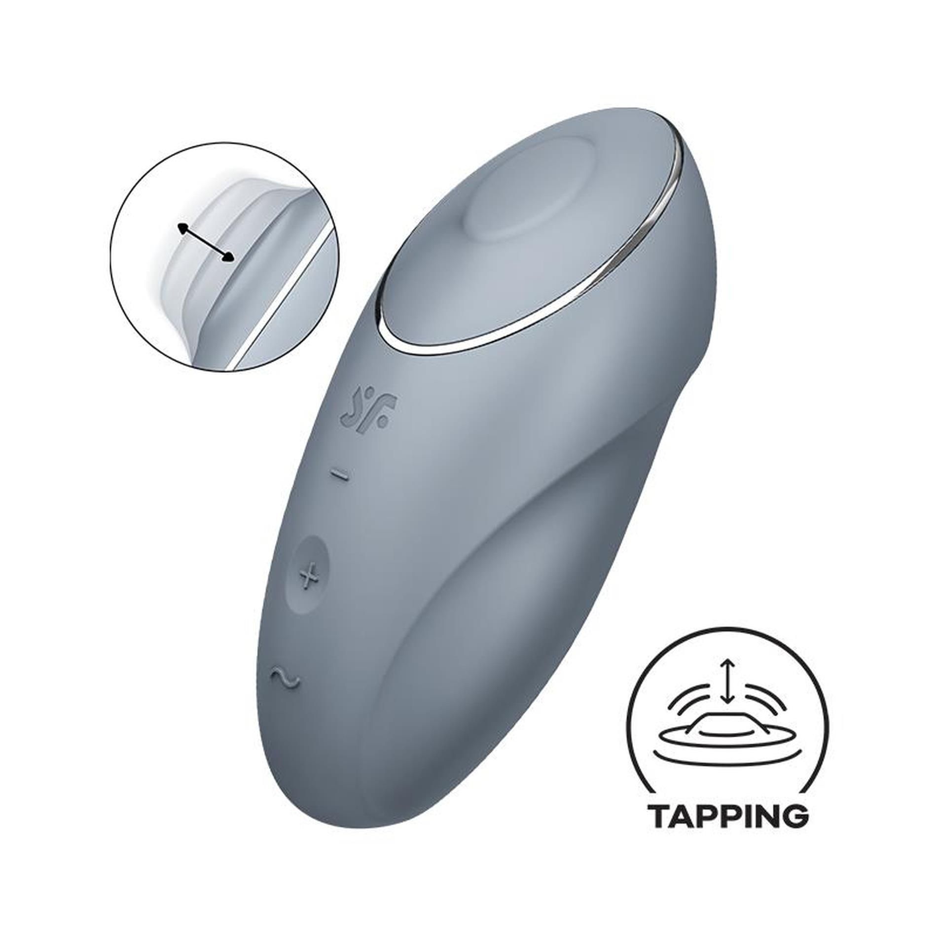 Вибратор для клитора Satisfyer Tap & Climax 1, 11 см (серый)