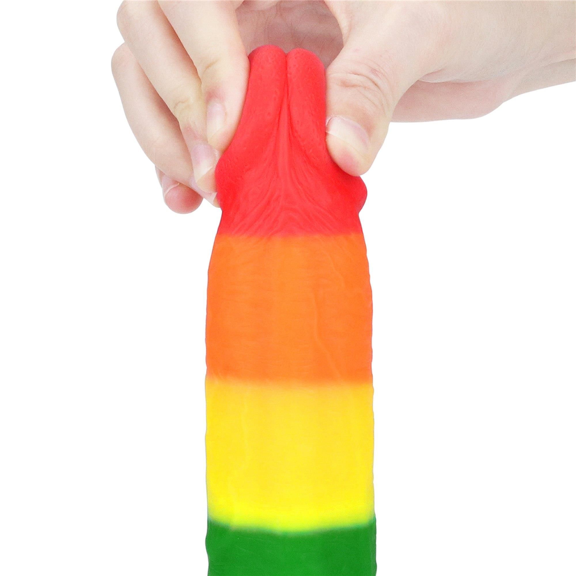 Фаллоимитатор LoveToy 9'' Prider, 22.5 см (радужный)