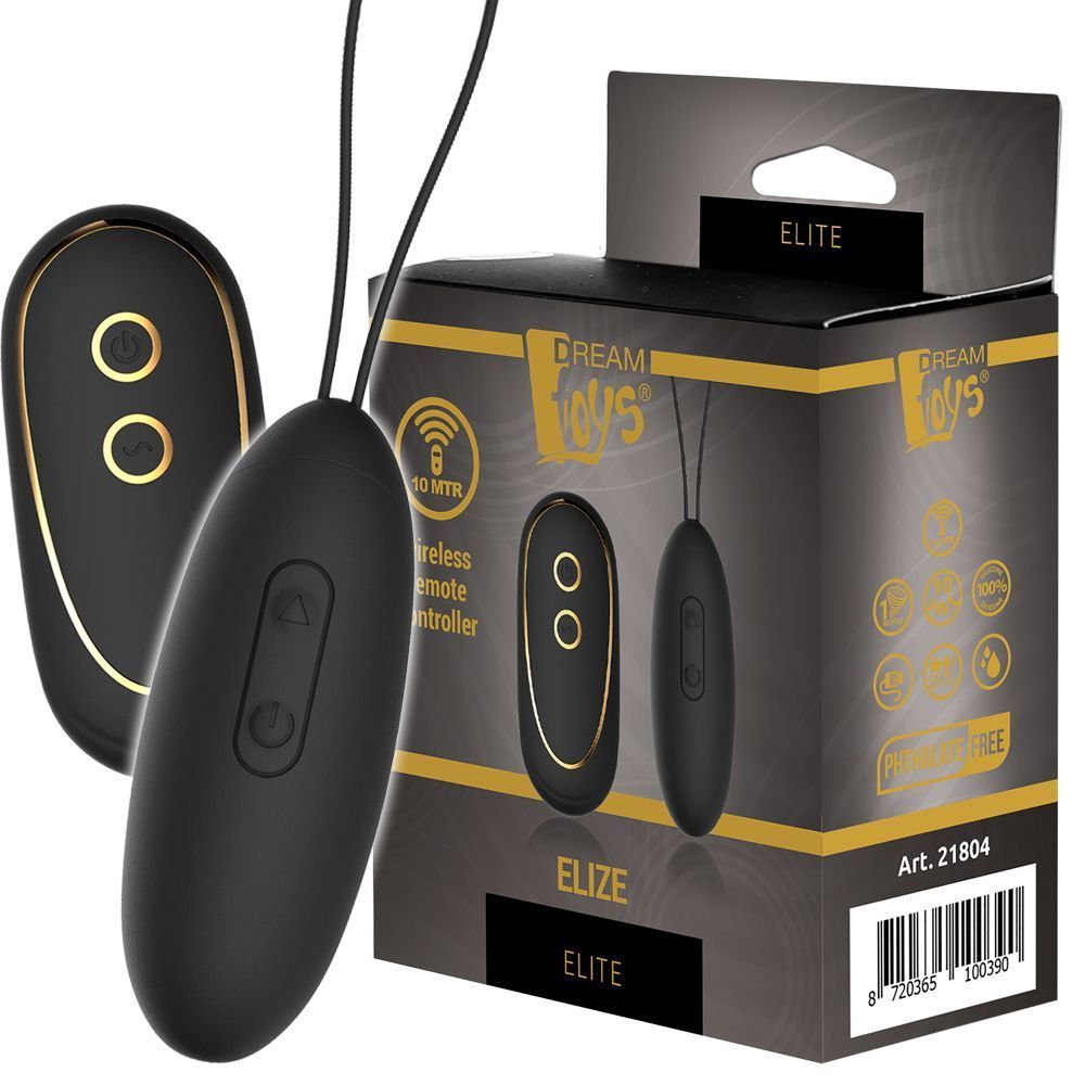 Виброяйцо Dream Toys Elite Elize, 8 см (черный)