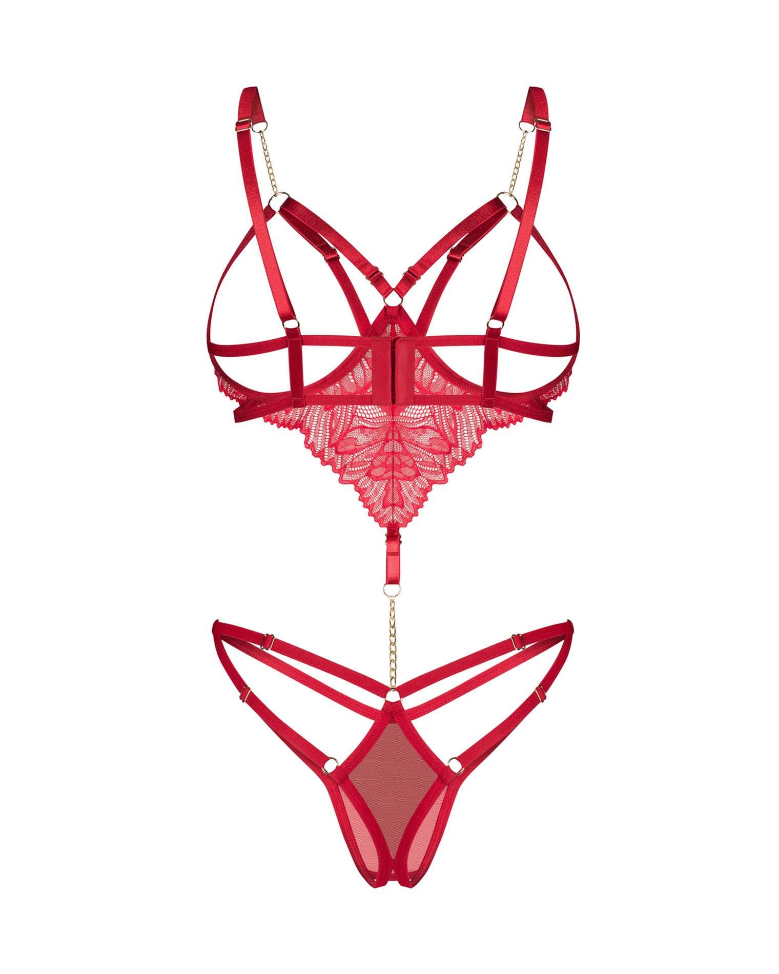 Боди Obsessive Matildea otwarte, S/M (красный)
