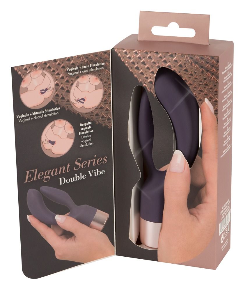 Вибратор-кролик Elegant Series Double Vibe, 16 см (фиолетовый)