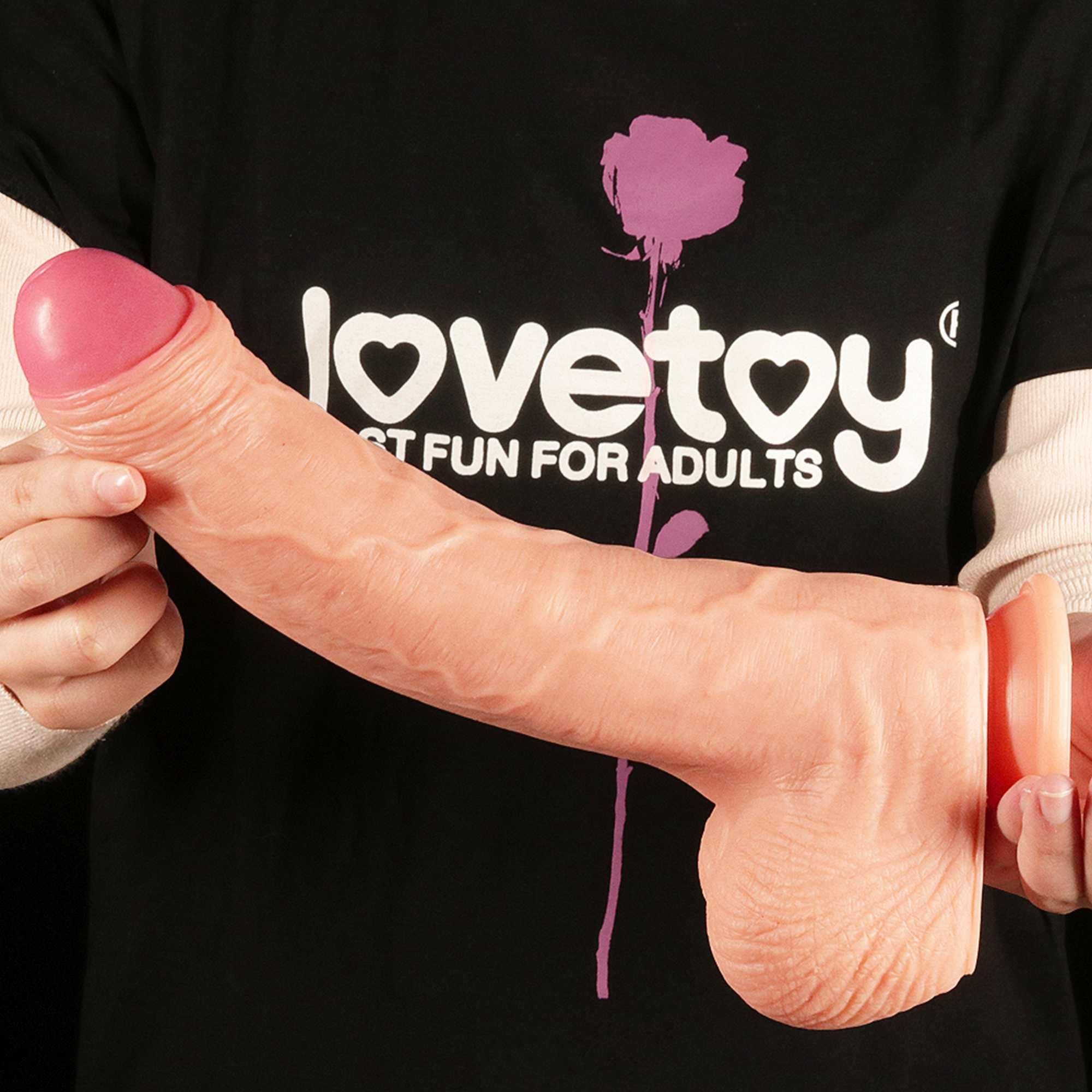 Большой фаллос на присоске LoveToy Nature Cock, 28 см (телесный)