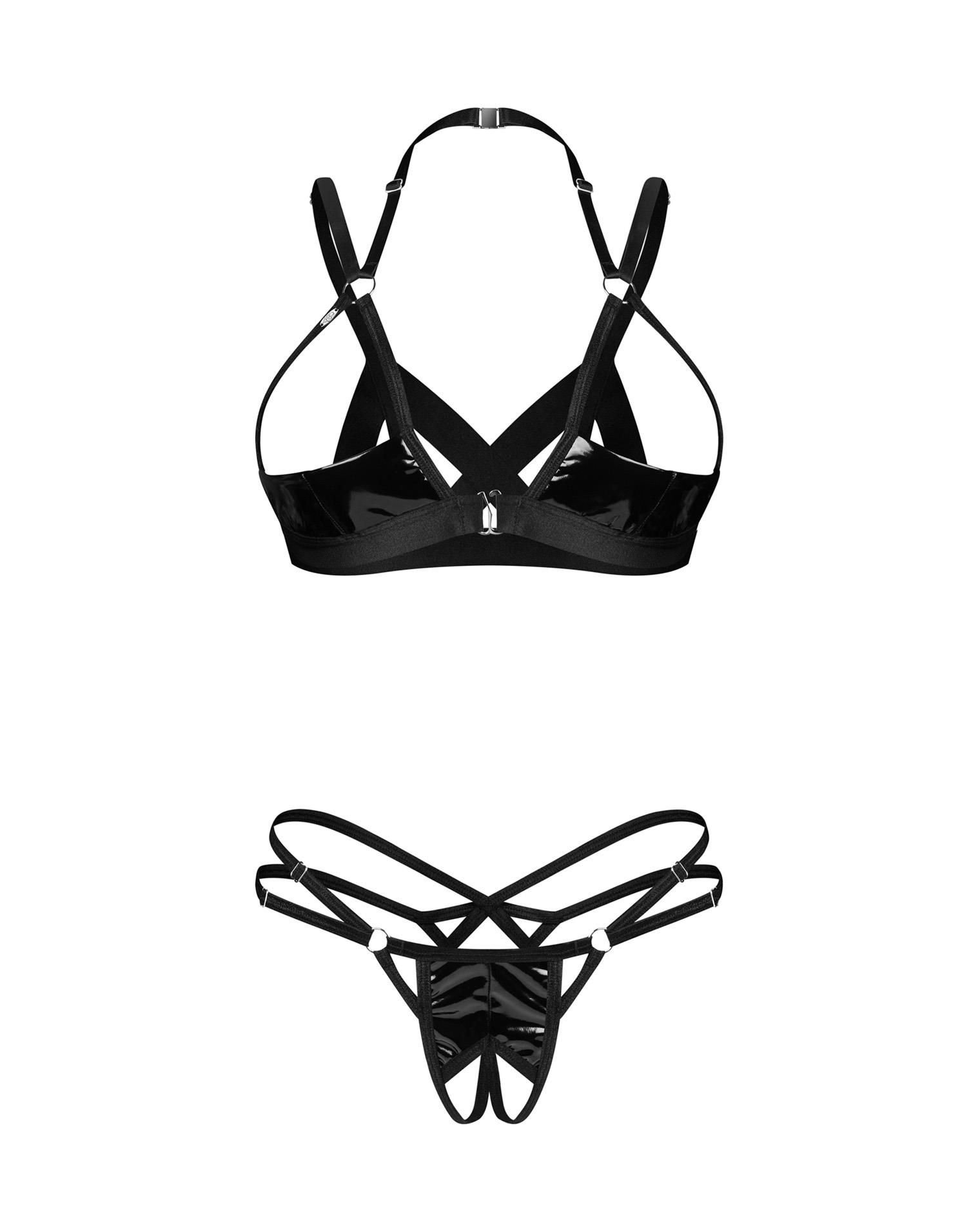 Комплект белья Obsessive Keira Lise otwarty, S/M (черный)