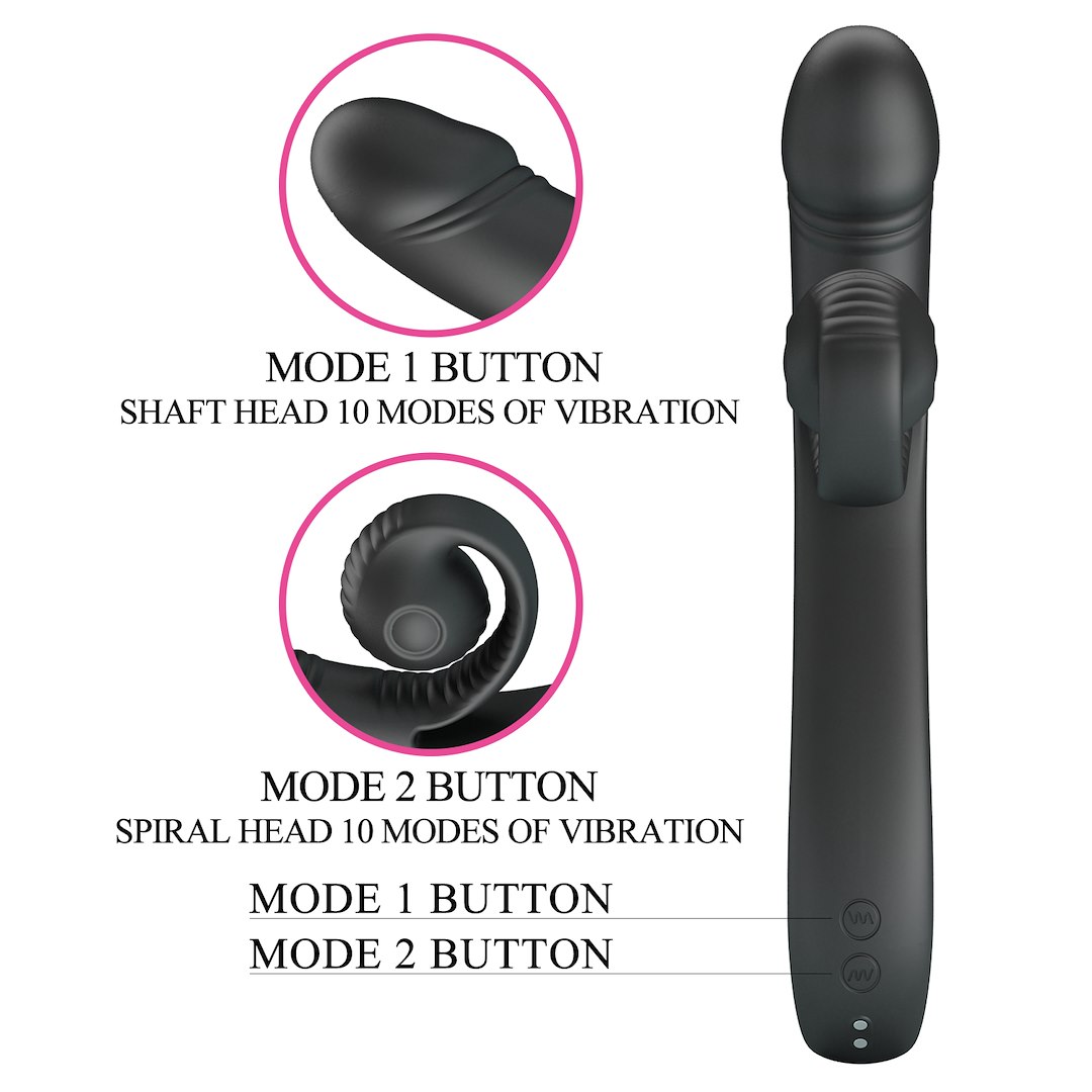 Wibrator Pretty Love Romance Beau Snail, 23 cm (czarny)