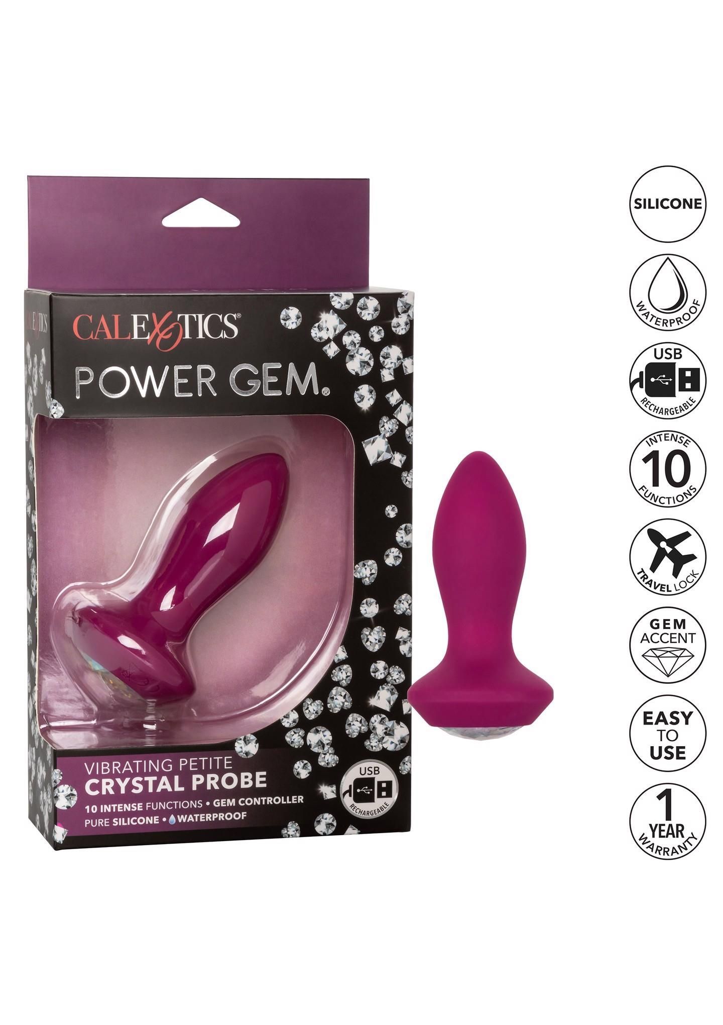 Korek analny Calexotics Petite Crystal Probe, 9.5 cm (fioletowy)