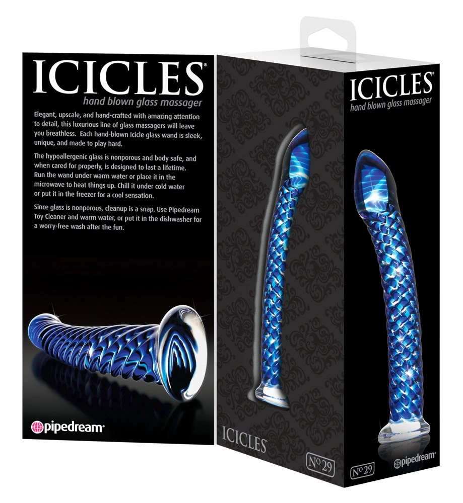 Фаллоимитатор Icicles Model 29, 19 см (синий)
