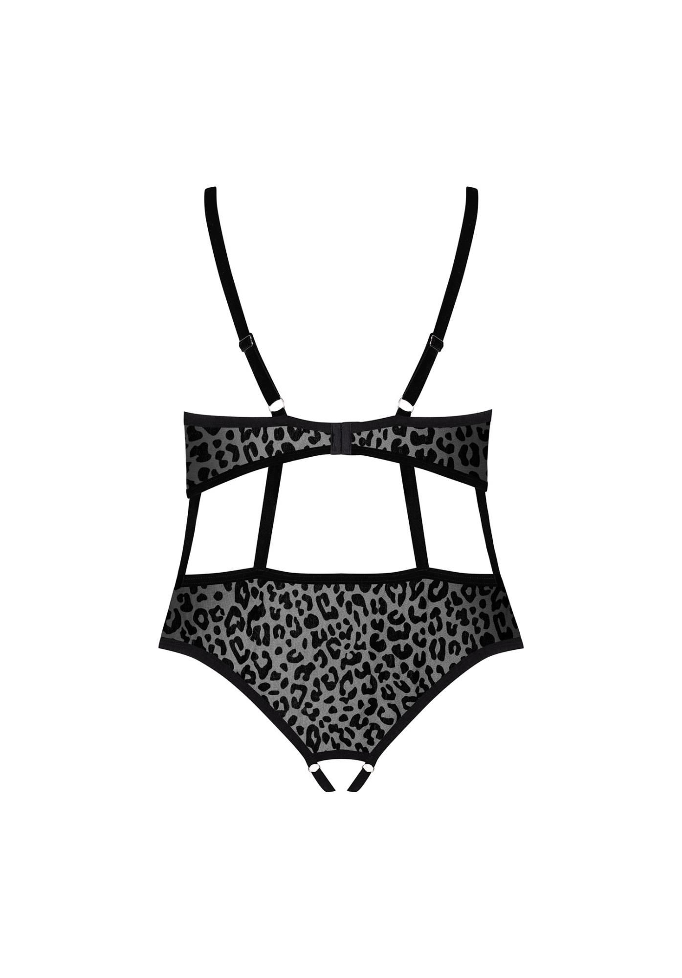 Боди Obsessive Jagueria, 4XL/5XL (черный)