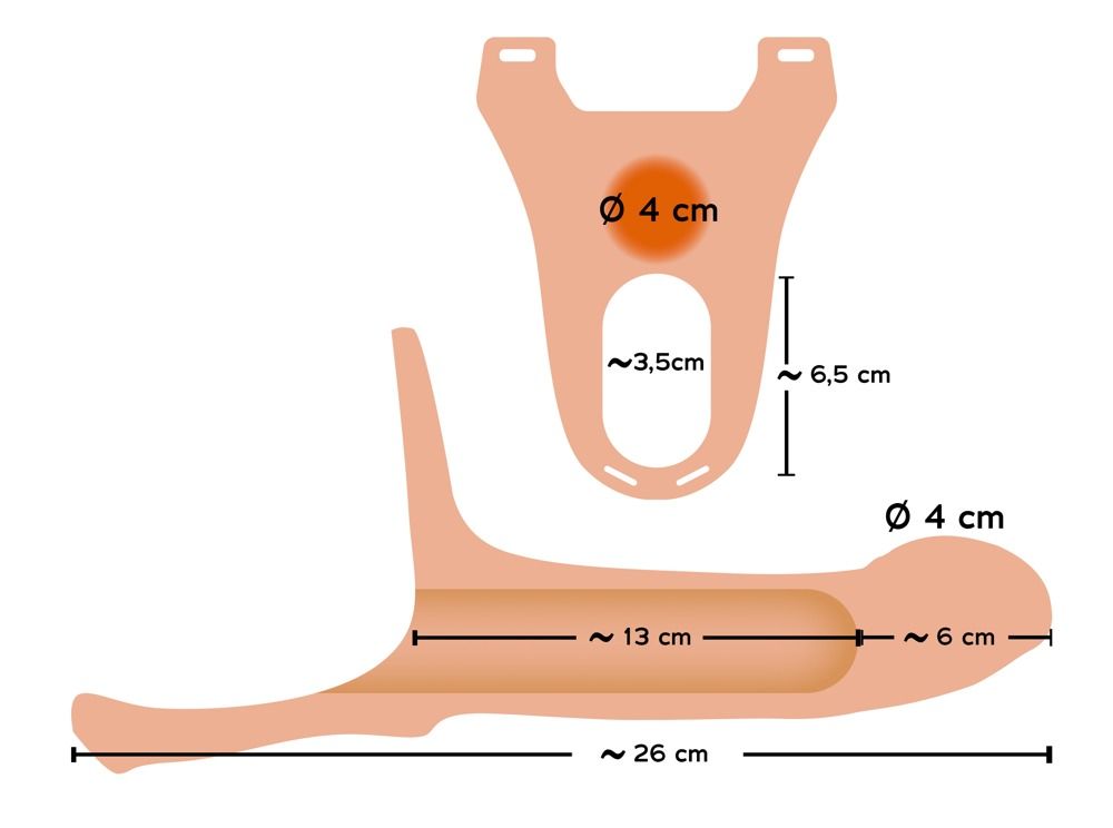 Полый страпон Orion Silicone Sleeve Large, 26 см (телесный)