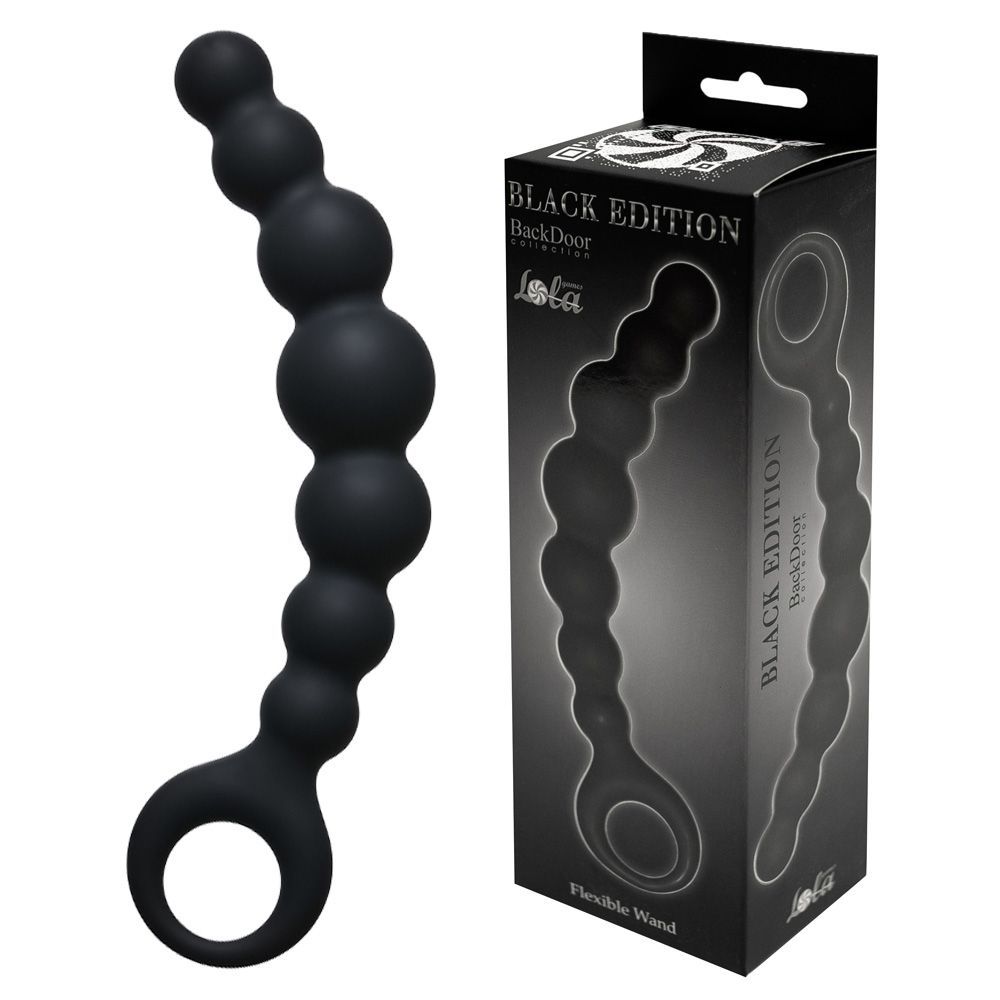 Анальные бусы Lola Games Black Edition, 18 см (черный)