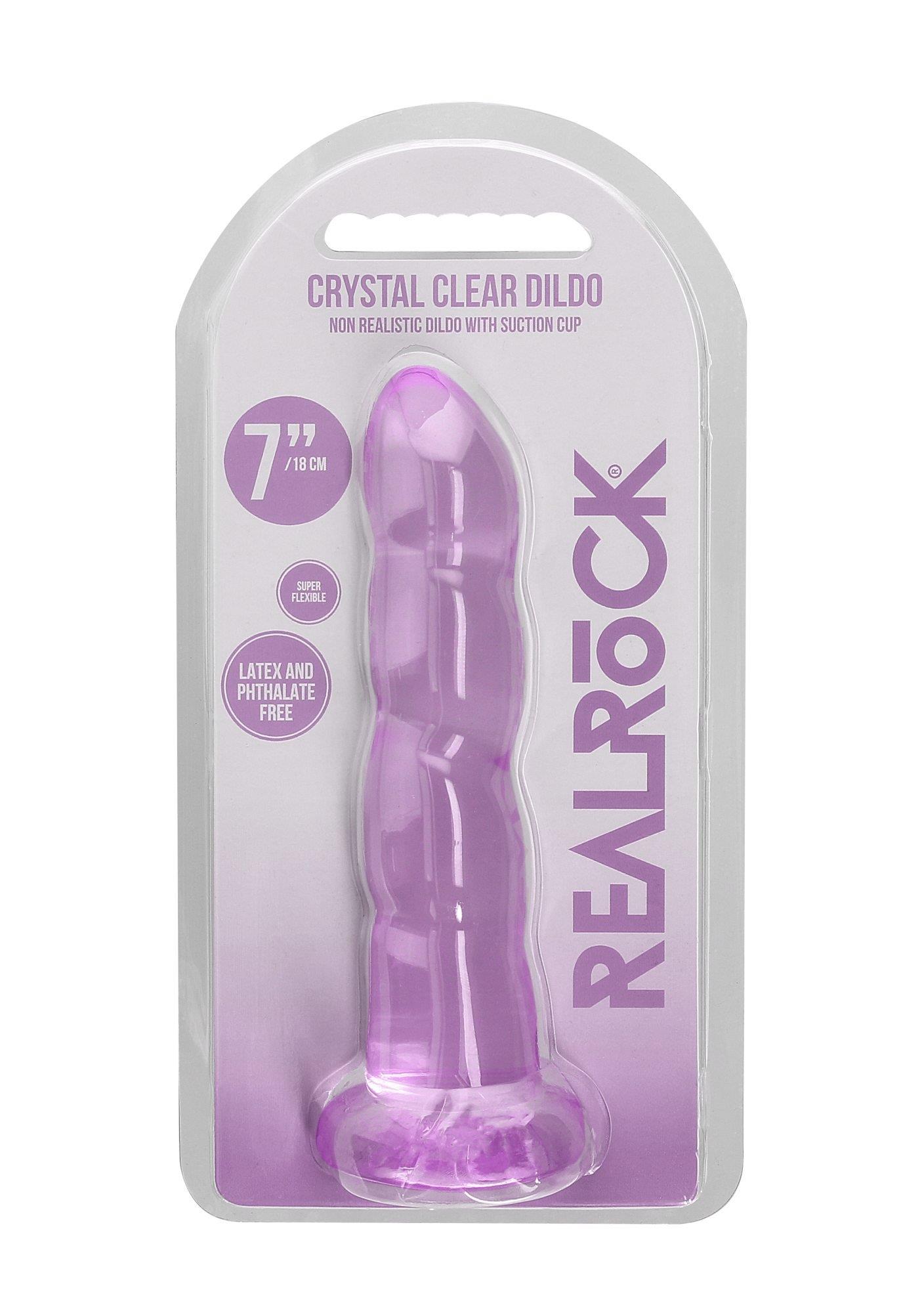 Фаллоимитатор RealRock Crystal Clear 7", 18 см (фиолетовый)