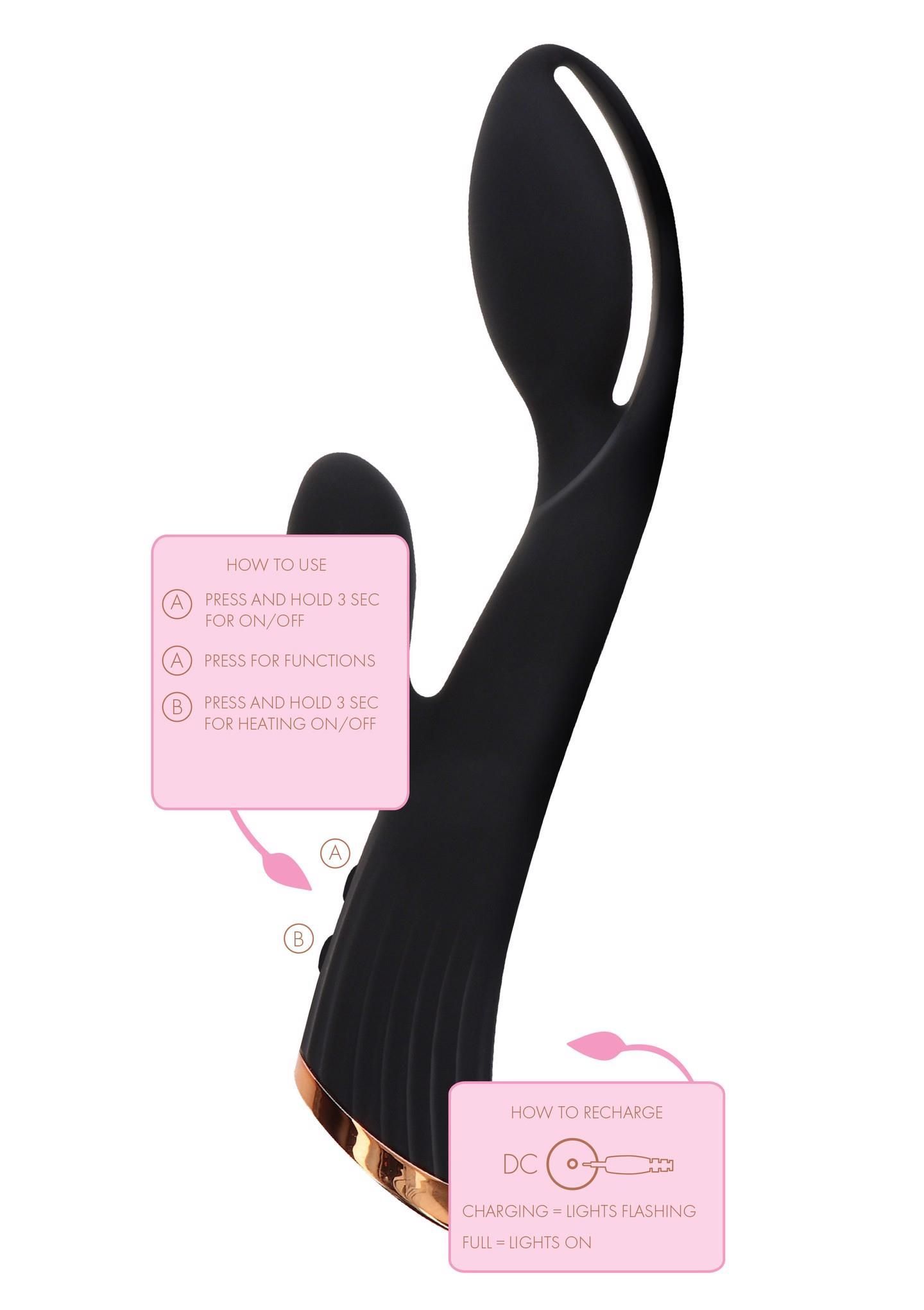 Вибратор-кролик ToyJoy Ivy Cassia Xtra Intense, 20,5 см (черный)