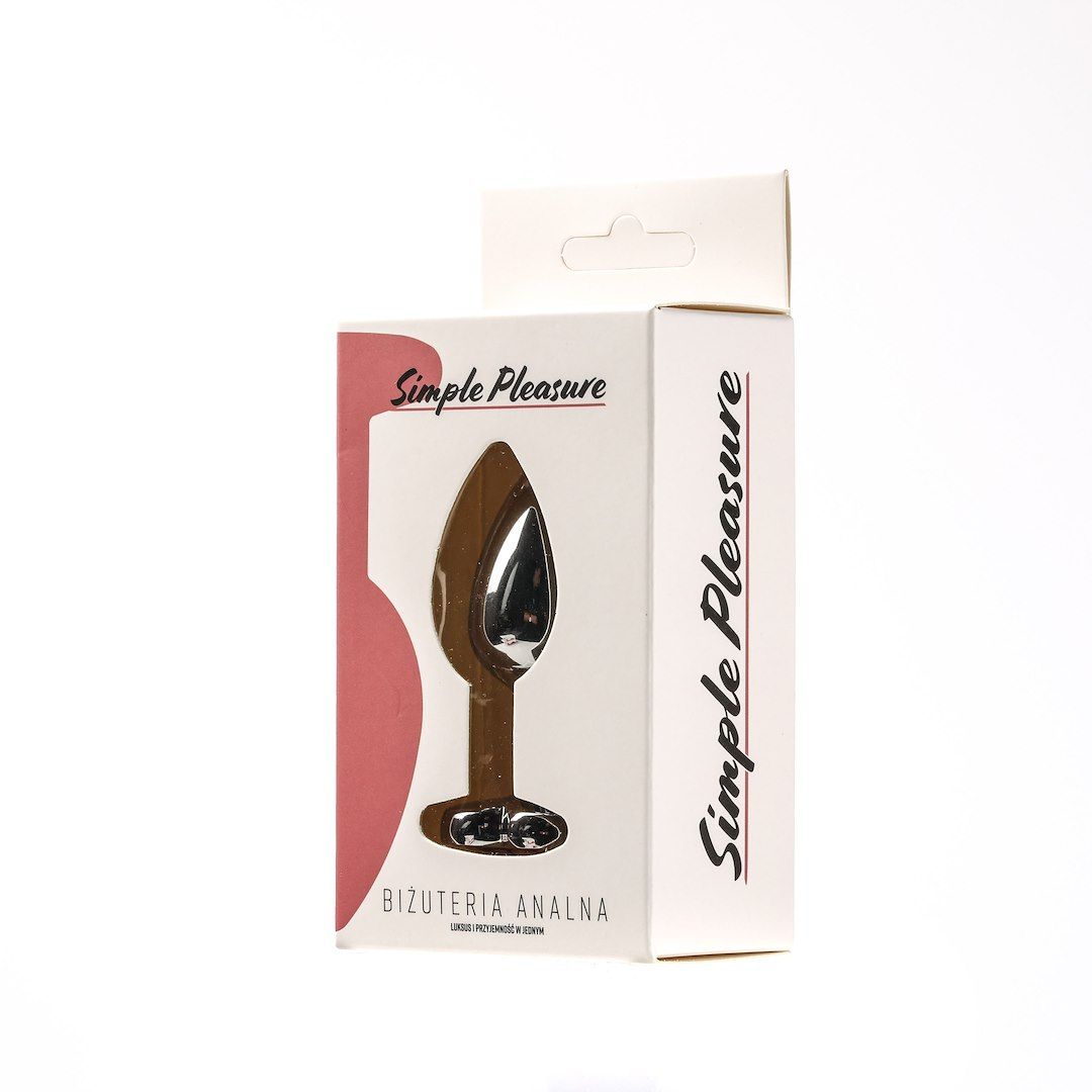 Korek analny z kryształem Simply Pleasure S, 7 cm (jasnoróżowy)