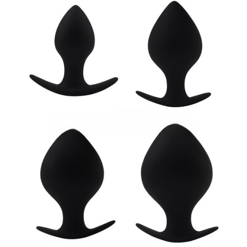 Zestaw zabawek erotycznych Black Mont Renegade Spade Plug Kit, 4 szt (czarny)
