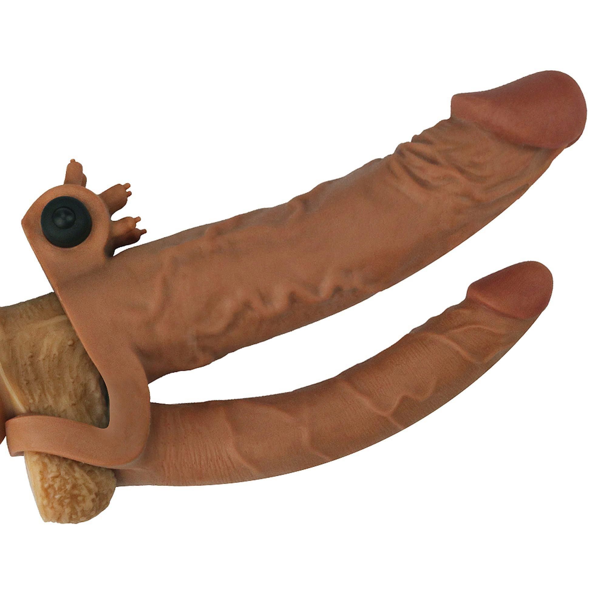 Насадка на пенис Lovetoy Pleasure X-Tender Series, 19.8 см (коричневый)