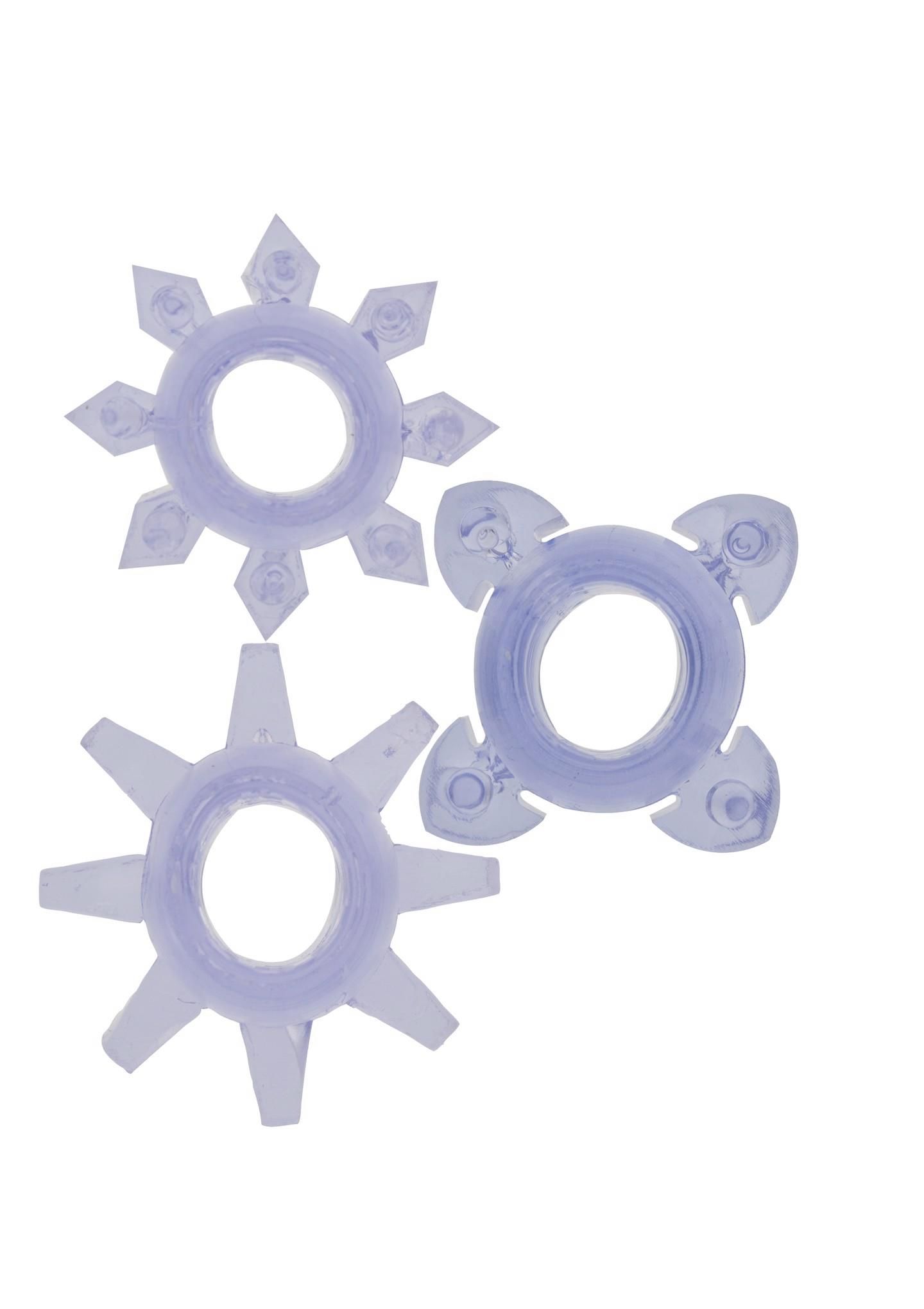 Pierścień erekcyjny ToyJoy Tickle C-Rings, 3 szt (fioletowy)