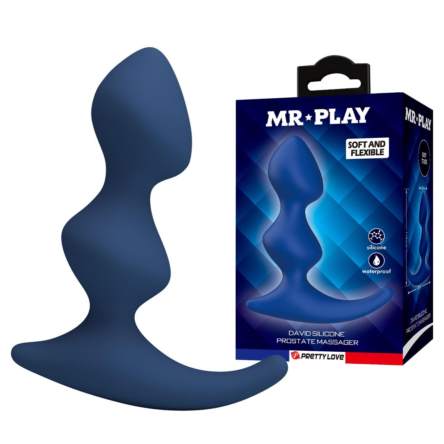 Стимулятор простаты Mr. Play David, 11.8 см (синий)