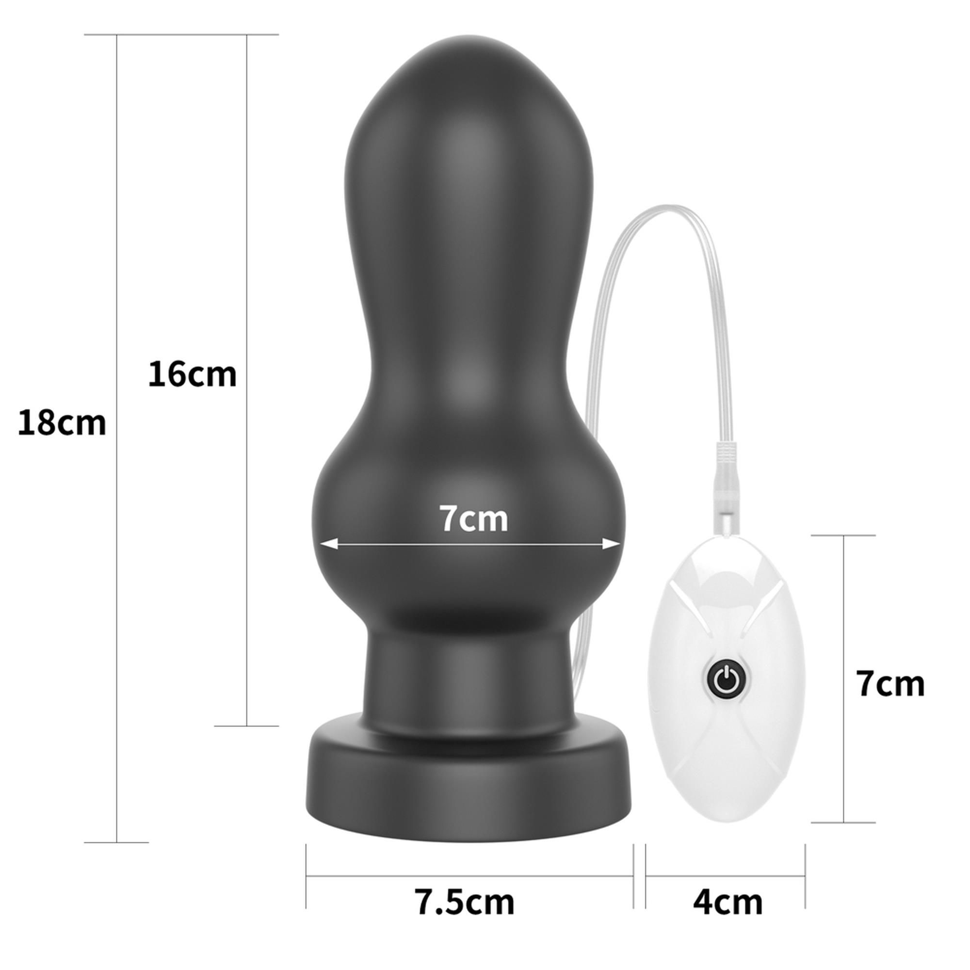 Korek analny z wibracją LoveToy King Sized, 18 cm (czarny)