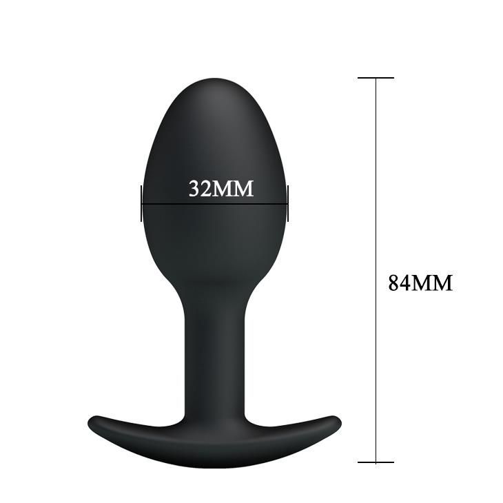 Анальна пробка Pretty Love Silicone Anal Plug, 8.4 см (чорний)