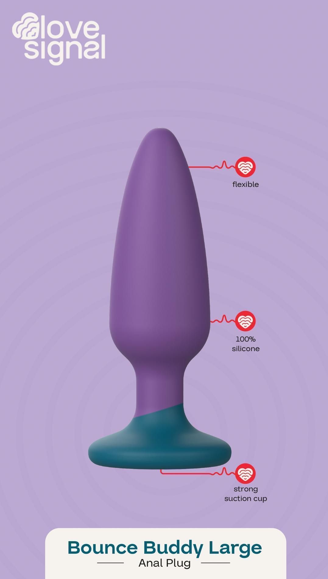 Korek analny Dream Toys Bounce Buddy Large, 13 cm (fioletowy)