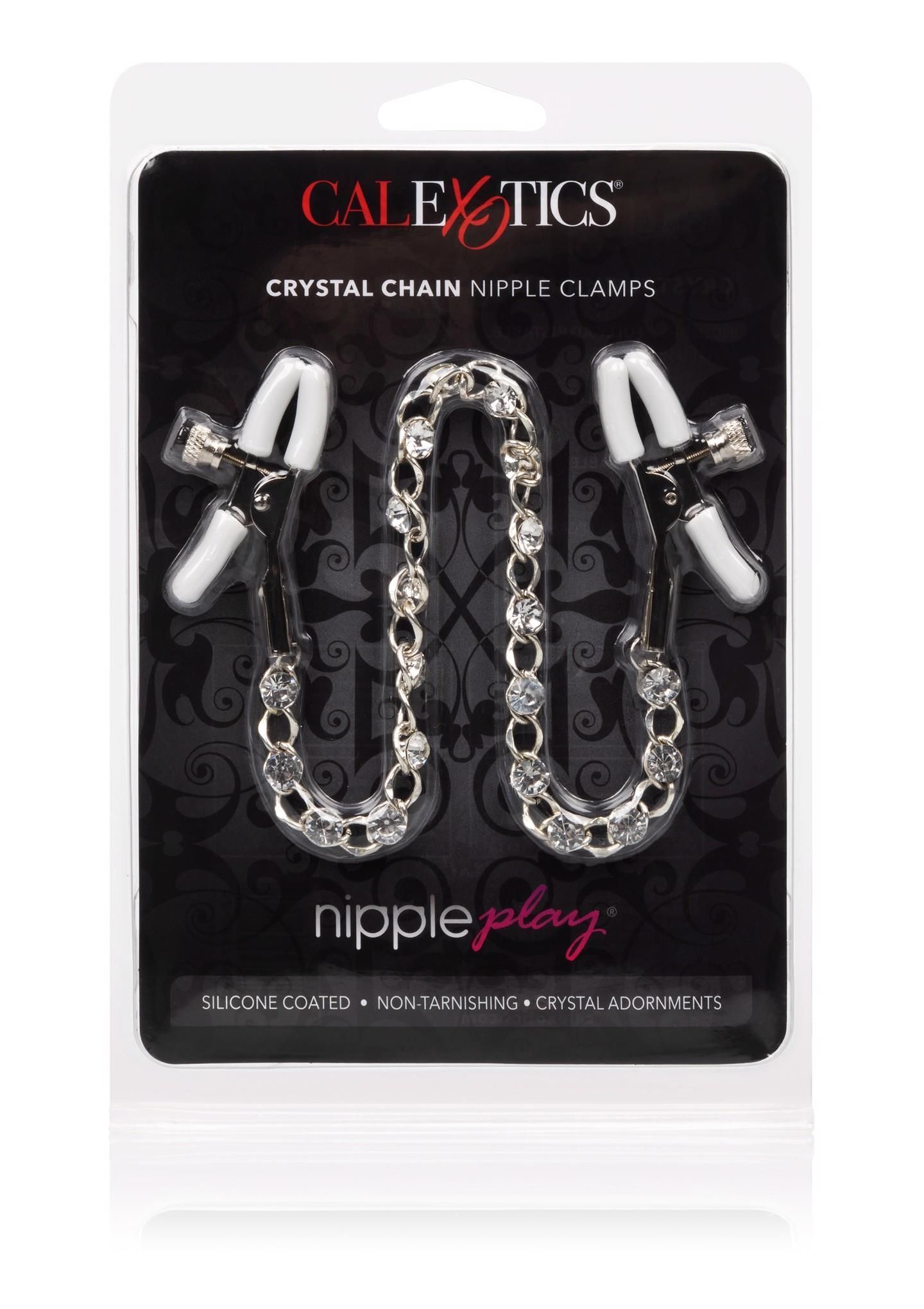 Зажимы для сосков Calexotics Crystal Chain Nipple Clamps, 30.5 см (серебристый)