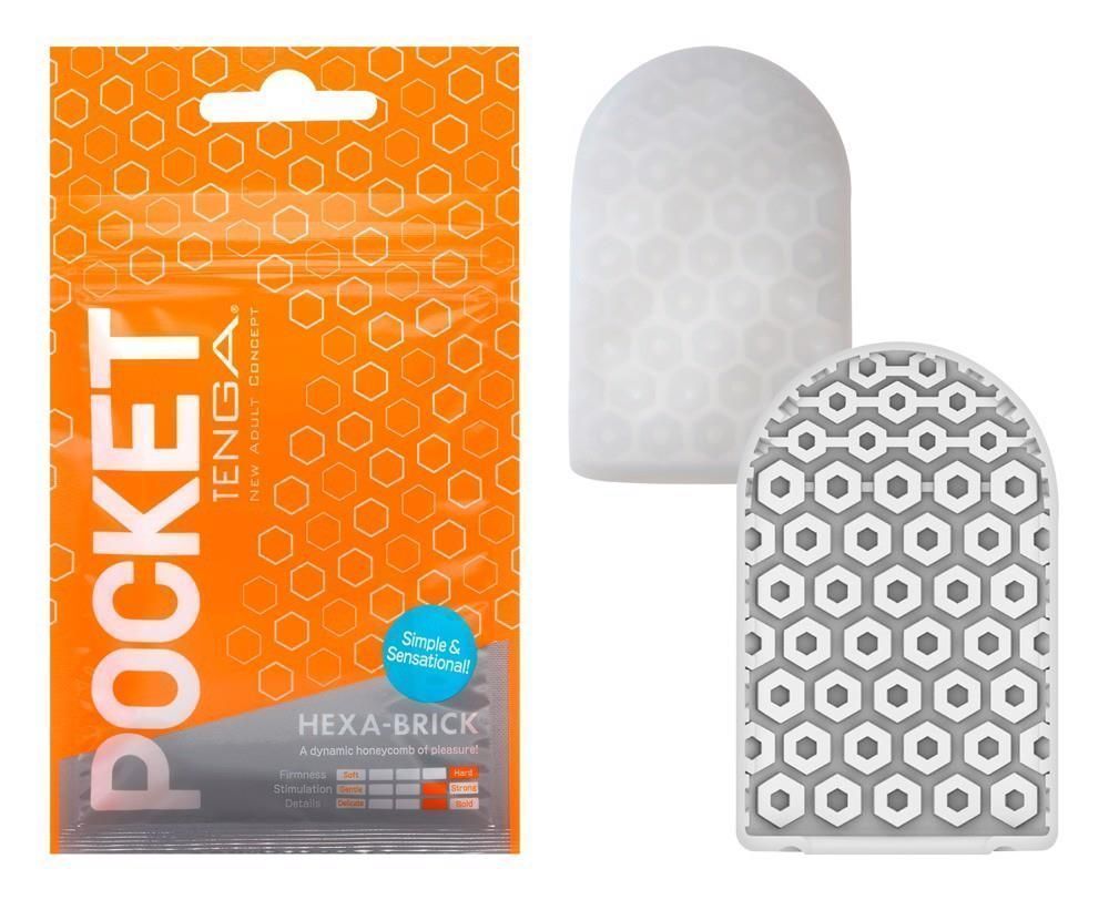 Мастурбатор Tenga Pocket Hexa-Brick (белый)
