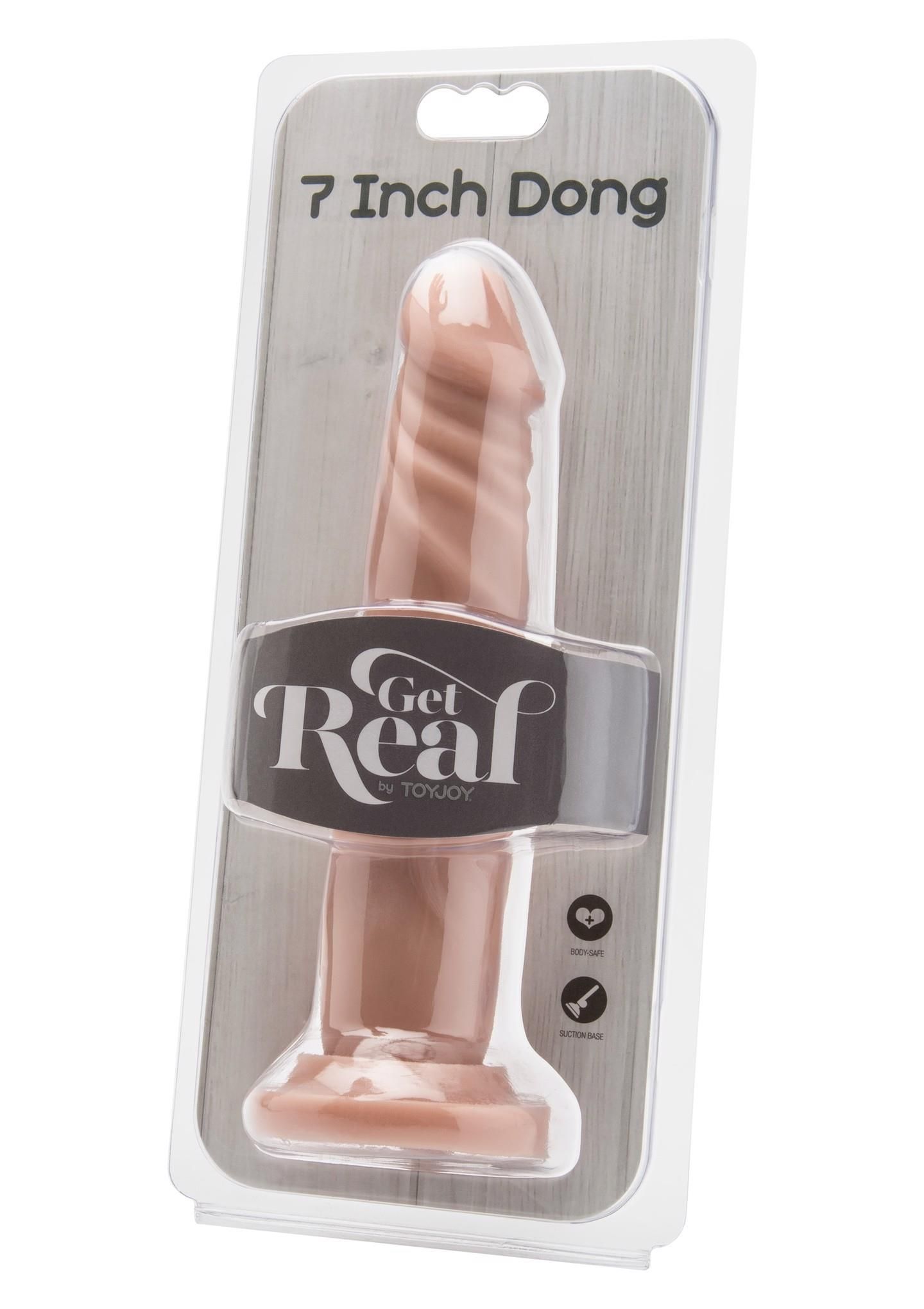 Релистичный фаллоимитатор на присоске Get Real ToyJoy, 18 см (телесный)