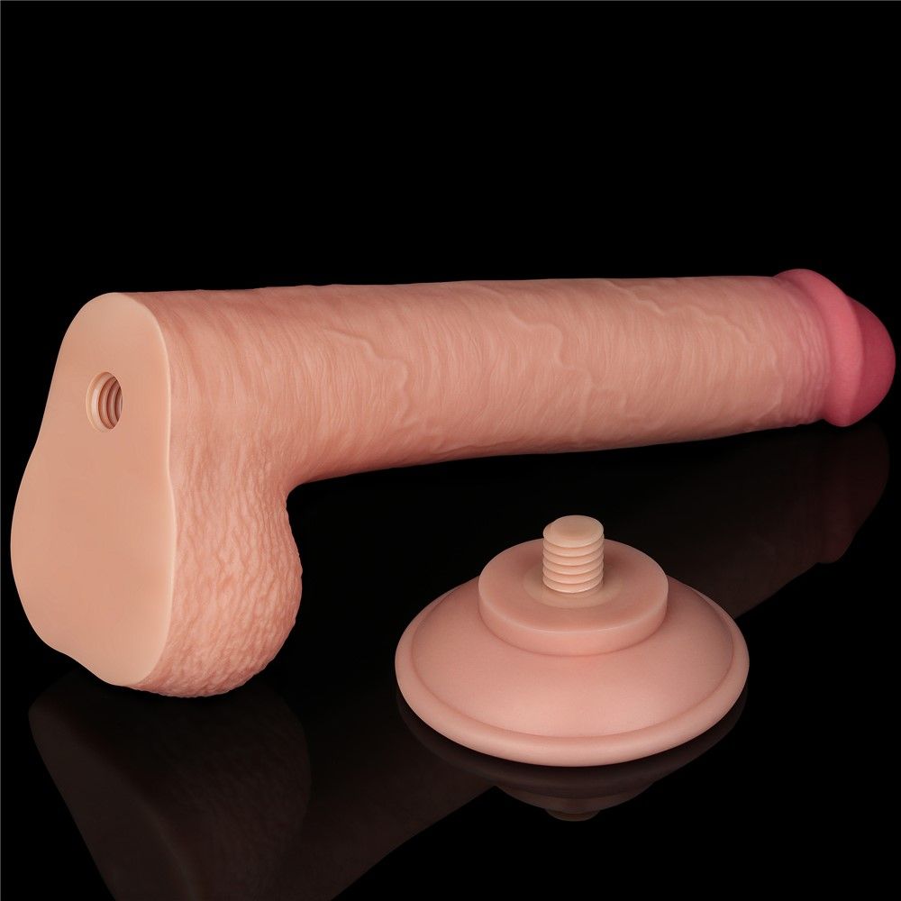 Фаллоимитатор LoveToy Sliding-Skin Dual Layer Dong, 22 см (телесный)