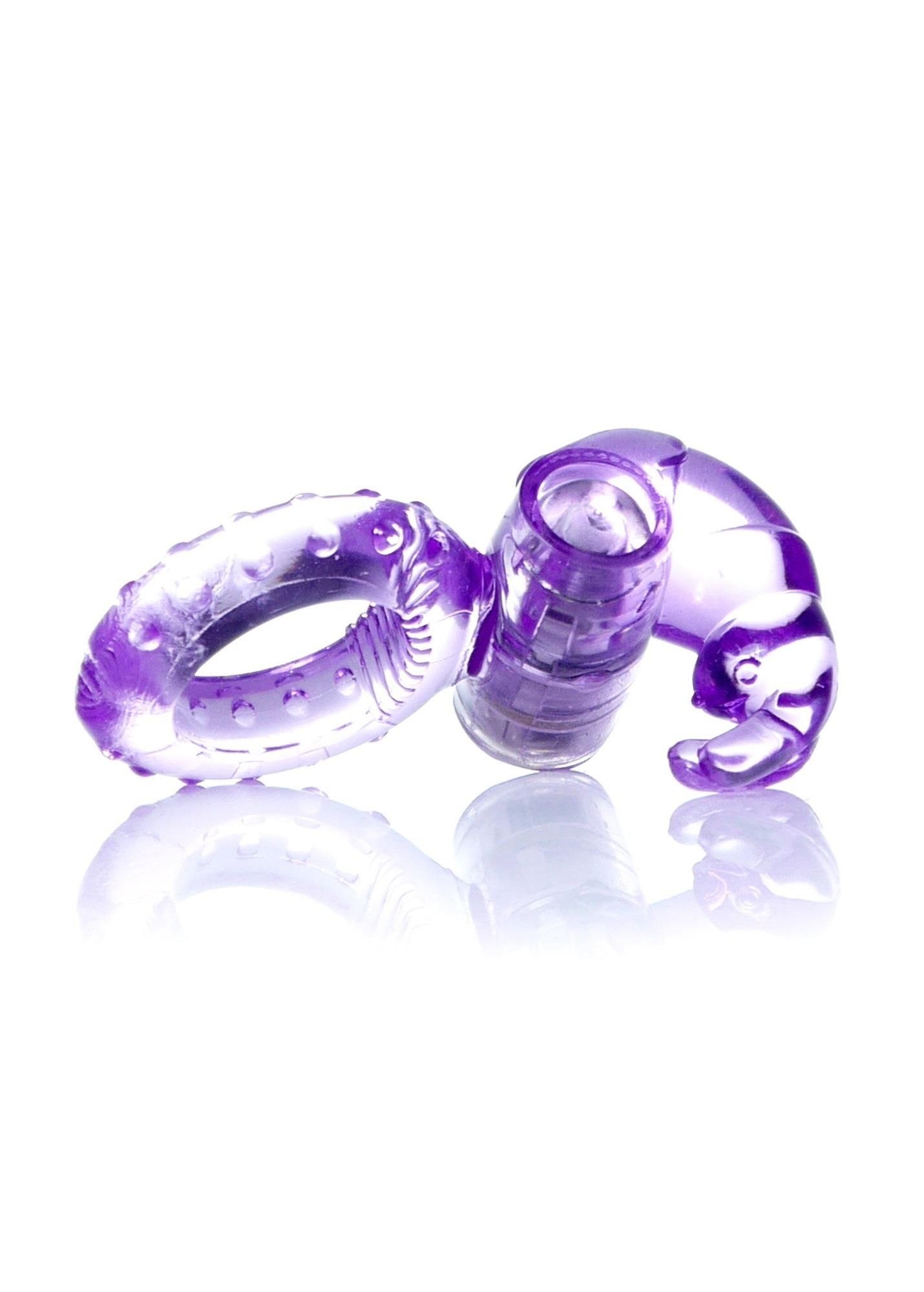 Ерекційне кільце Boss Series Rabbit Vibro Cock Ring, 7,5 см (фіолетовий)