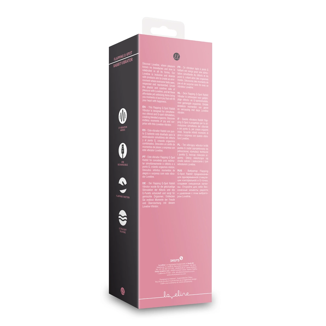 Вибратор-кролик Loveline G-spot Fluttering, 24.8 см (розовый)