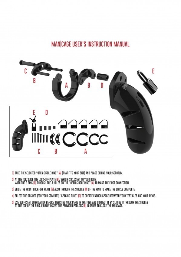 Пояс верности для мужчин ManCage 05 Chastity Cage (черный)
